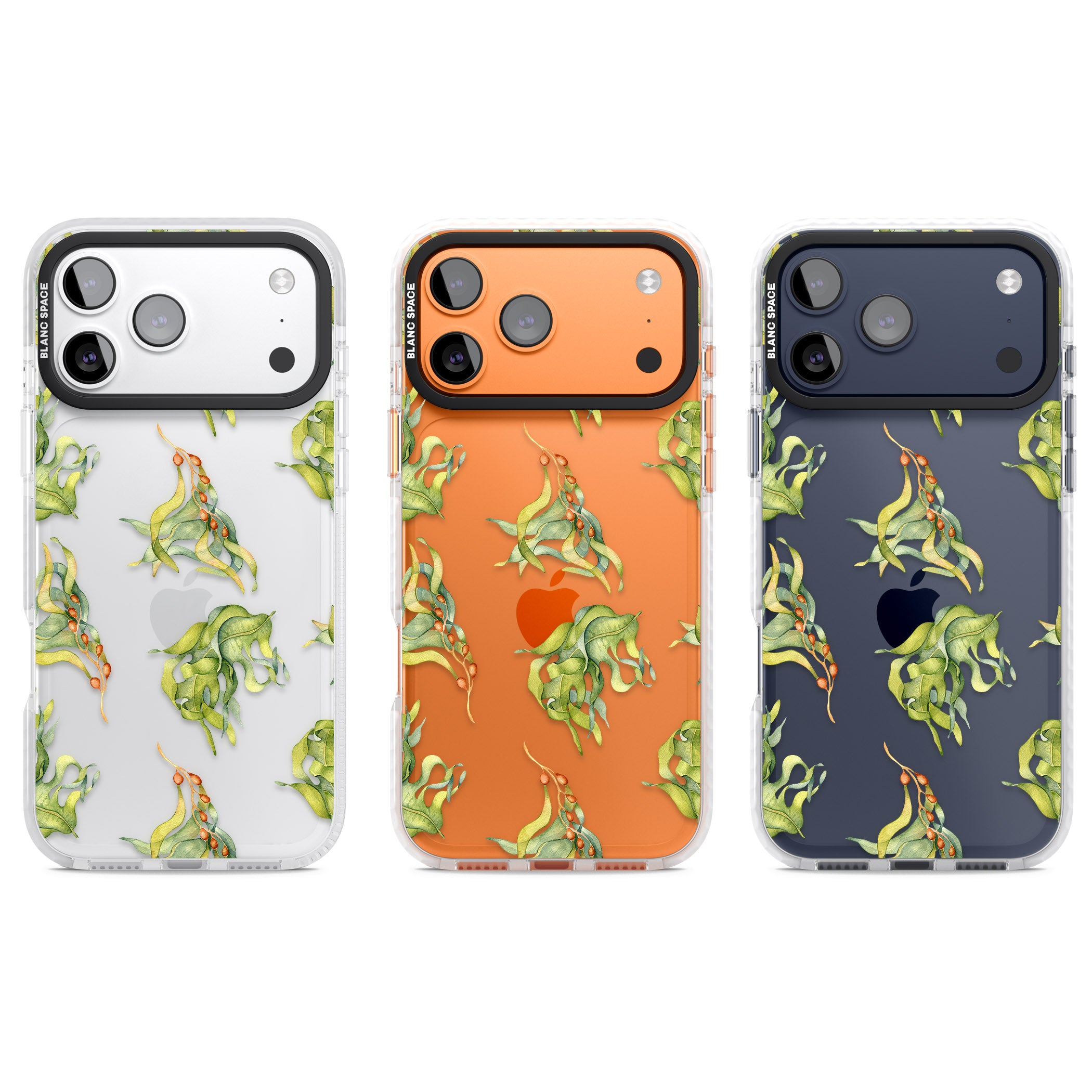 Flowing Seaweed Watercolor iPhone 17 Pro Impact Clear Phone Case APT Impact Protection