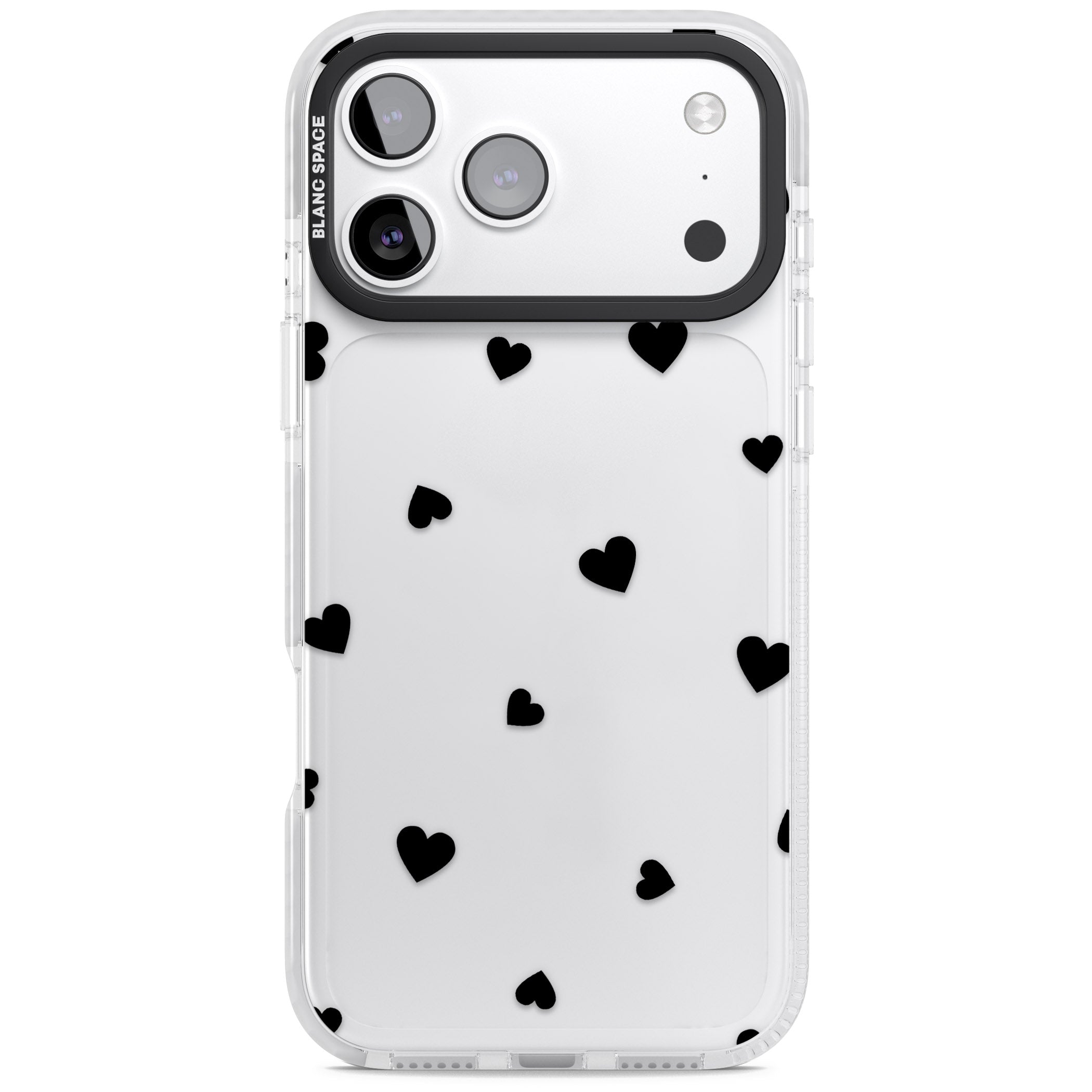Black Hearts iPhone 17 Pro Max Impact Clear Phone Case