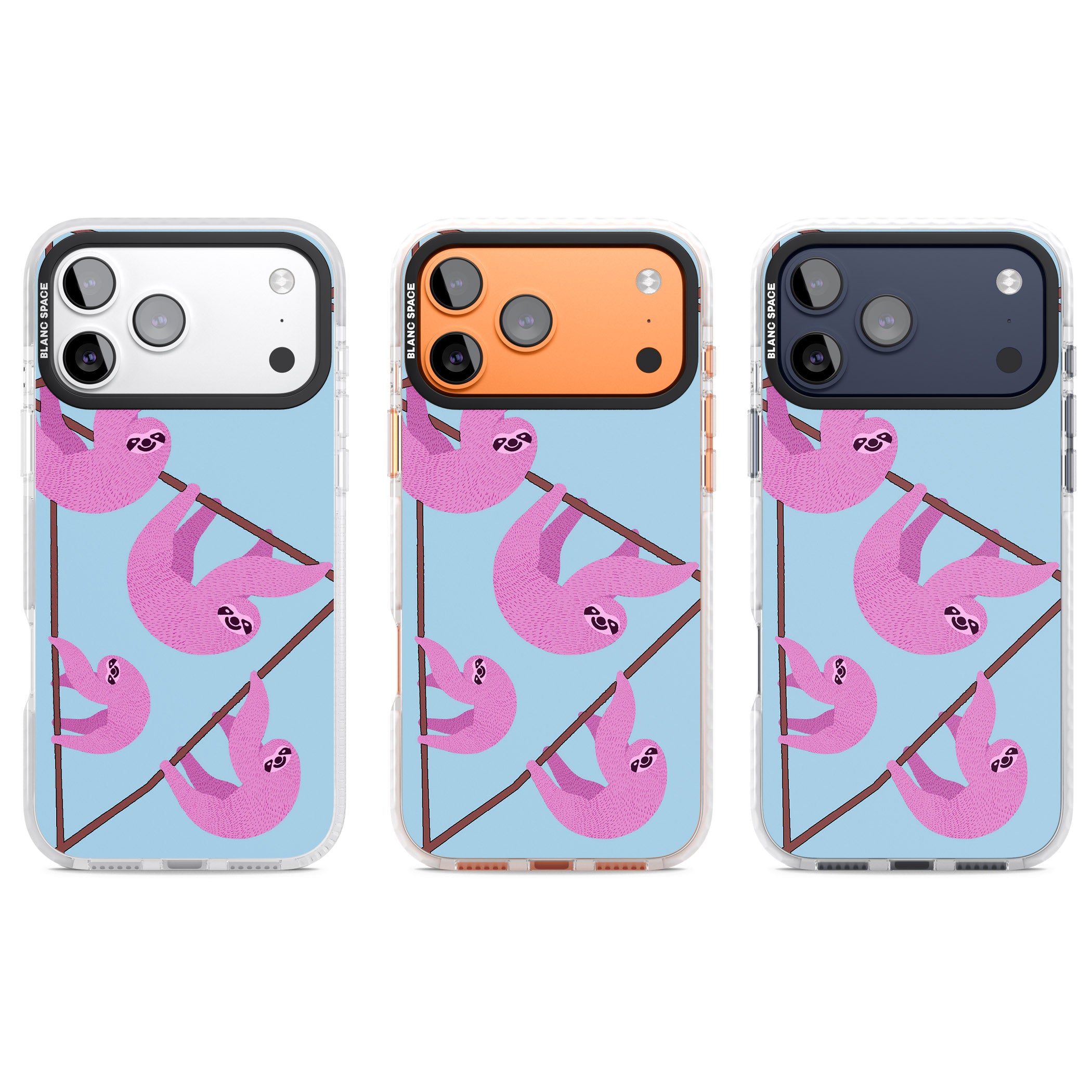 Pink Sloth iPhone 17 Pro Impact Clear Phone Case APT Impact Protection