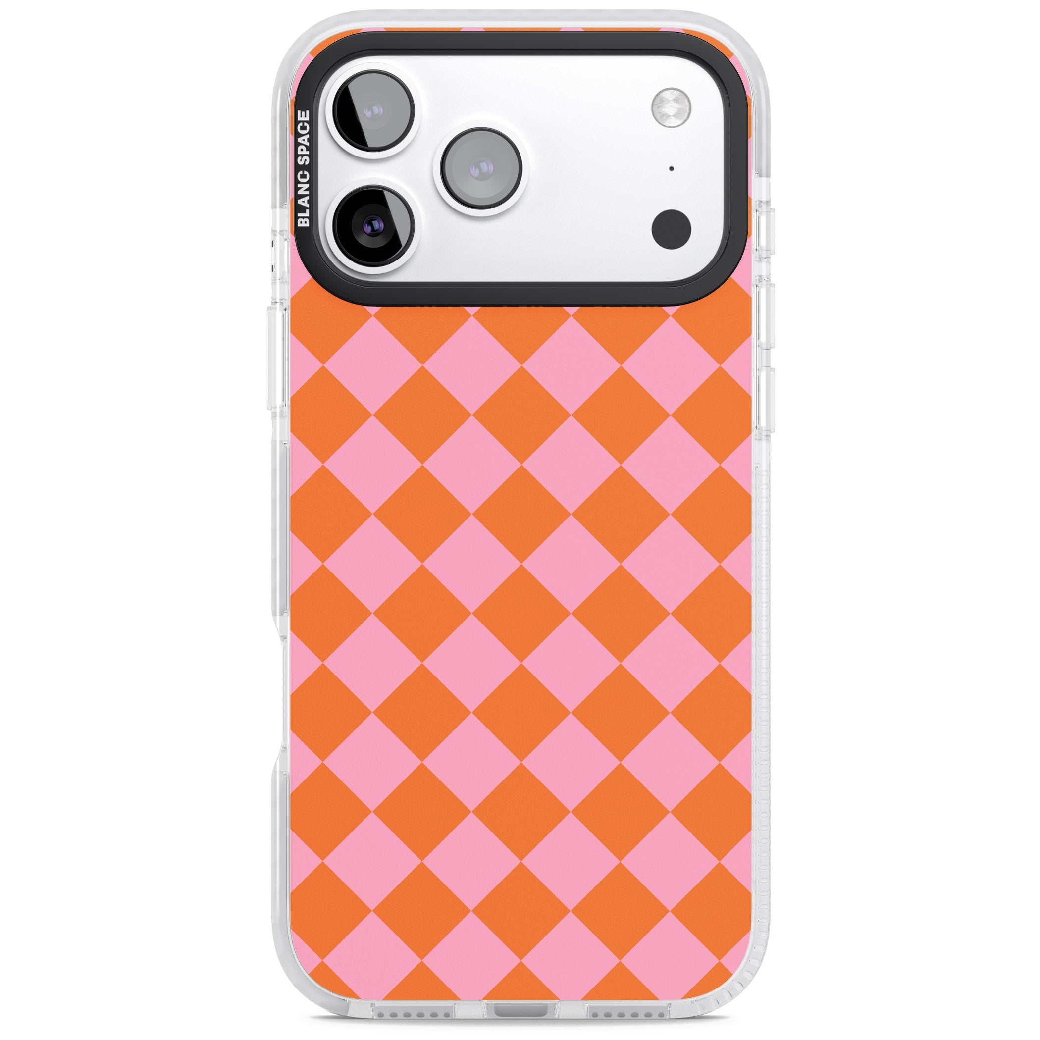 Retro Sunset Diamond Plaid iPhone 17 Pro Max Impact Clear Phone Case