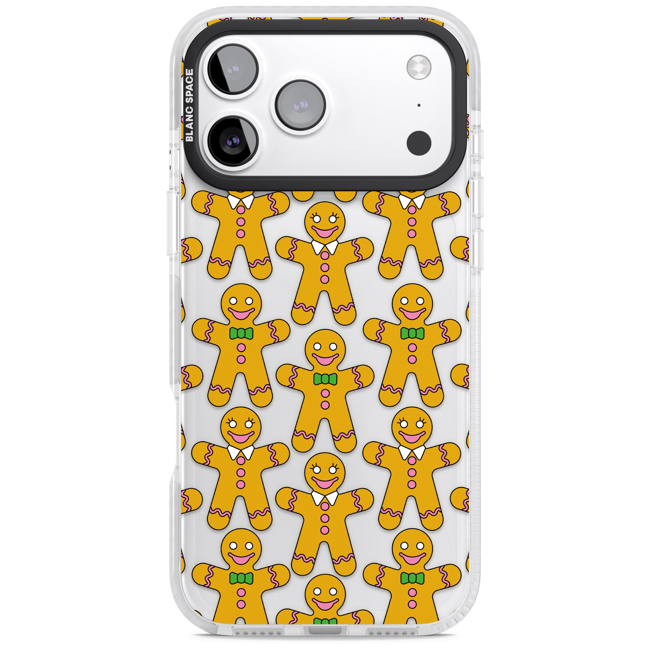 Gingerbread Cookie Pattern iPhone 17 Pro Max Impact Clear Phone Case