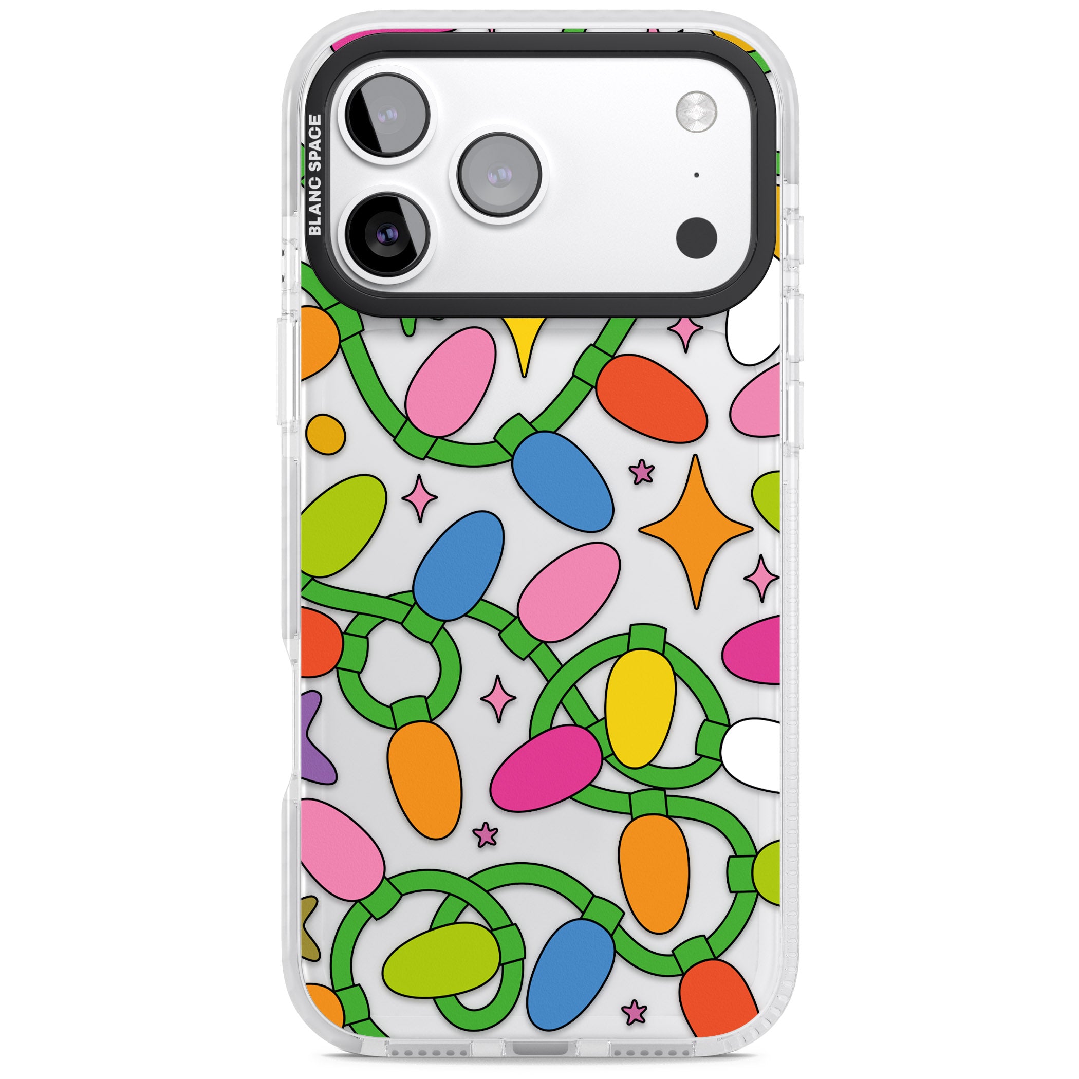 Festive Lights Pattern iPhone 17 Pro Impact Clear Phone Case