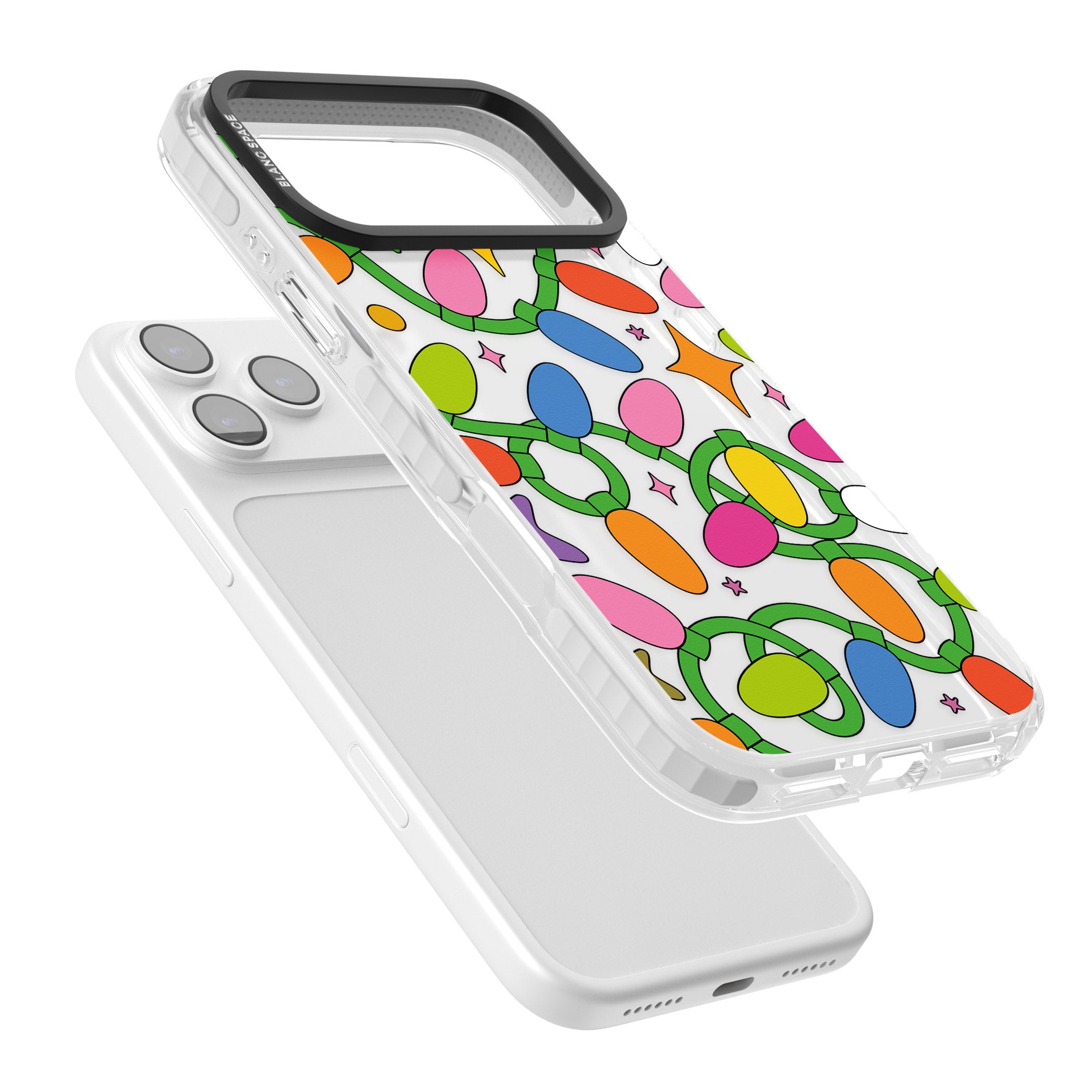 Festive Lights Pattern iPhone 17 Pro Max Impact Clear Phone Case Colours