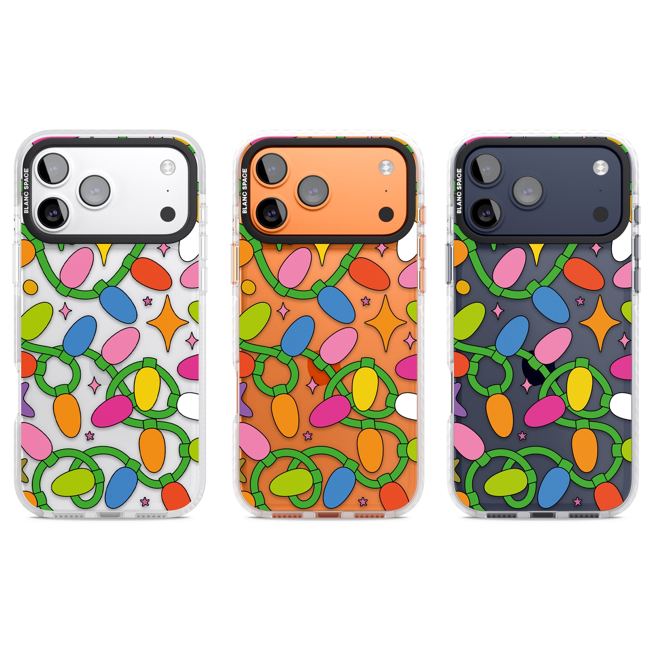 Festive Lights Pattern iPhone 17 Pro Impact Clear Phone Case APT Impact Protection