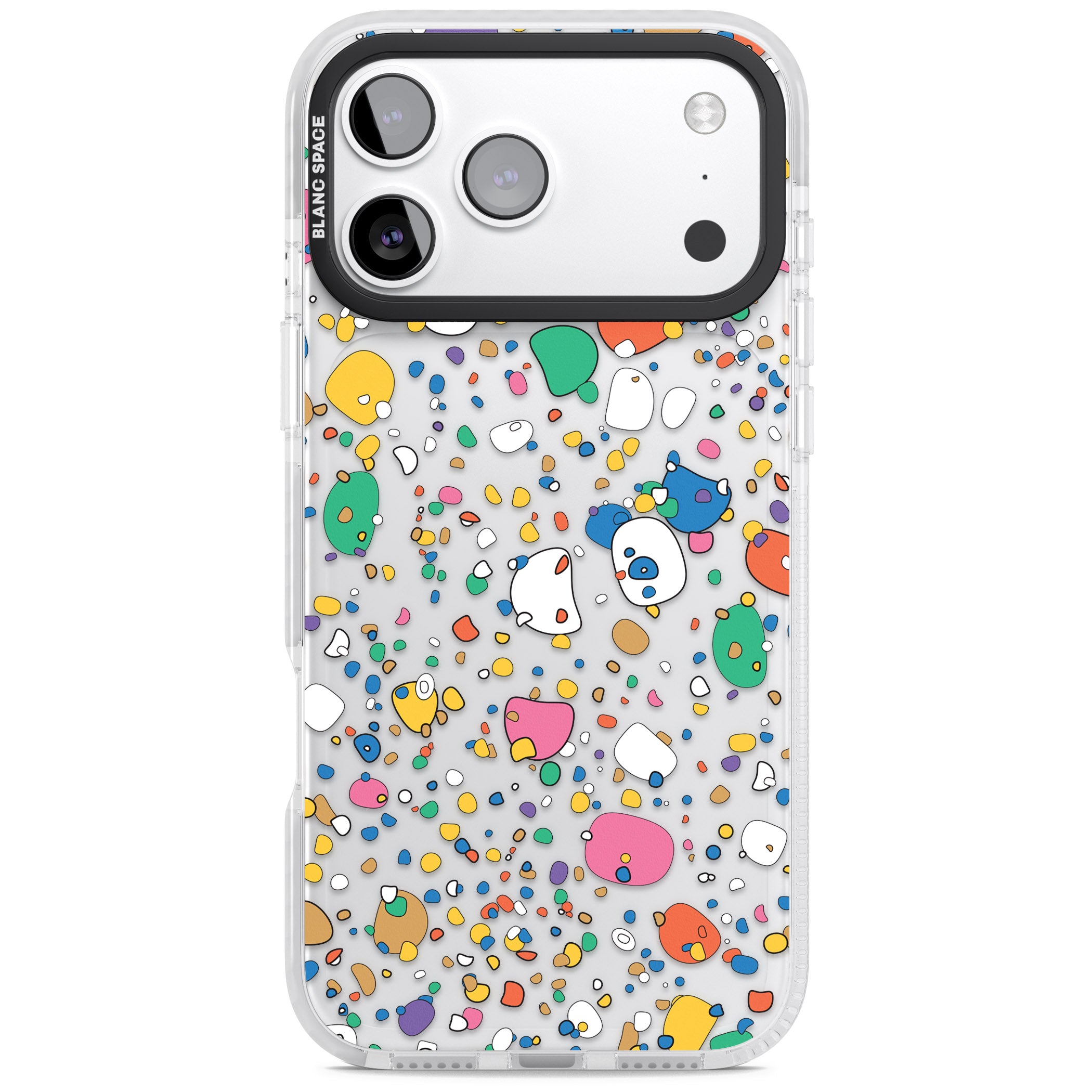 Colourful Confetti Pebbles iPhone 17 Pro Impact Clear Phone Case