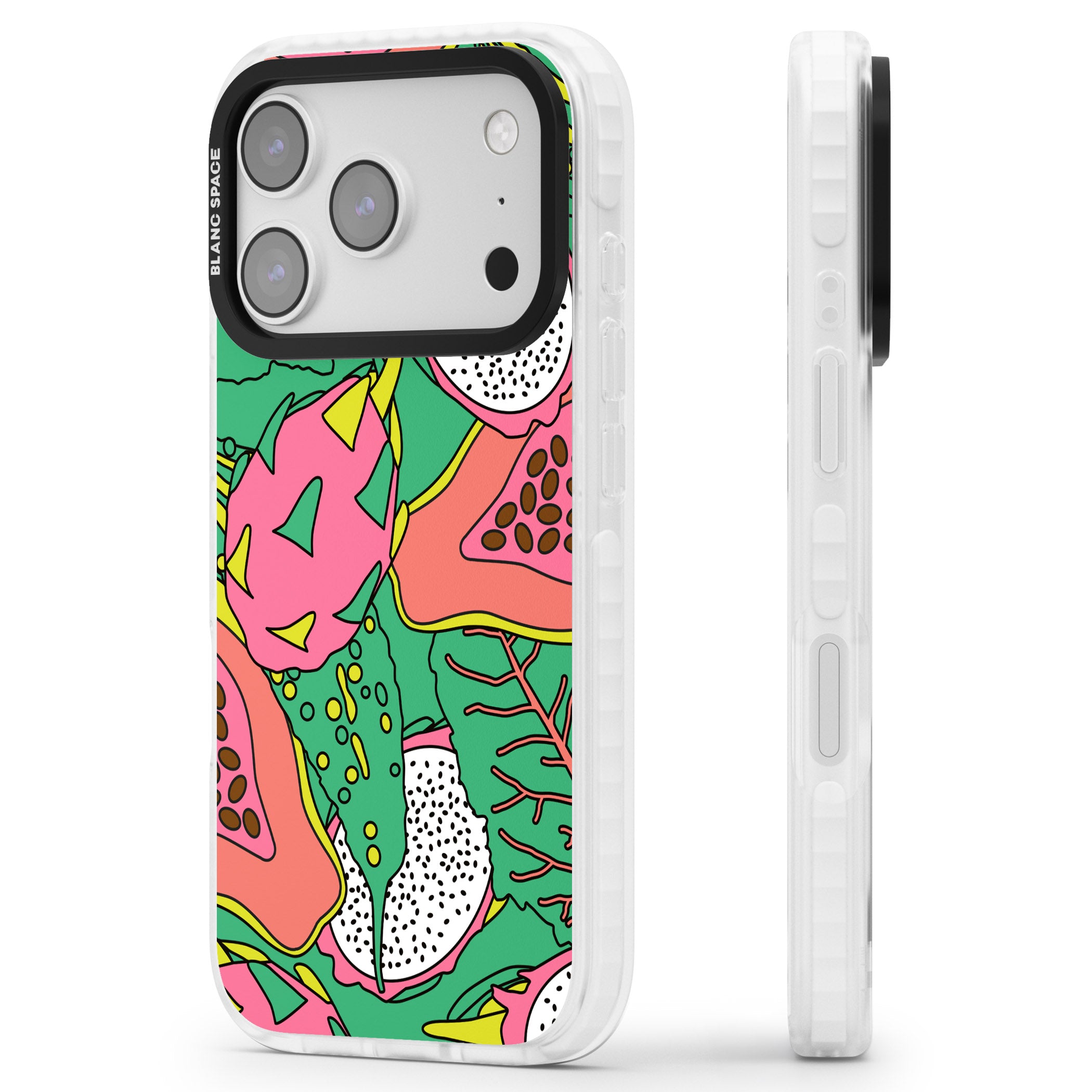 Psychedelic Salad iPhone 17 Pro Impact Clear Phone Case Side Profile
