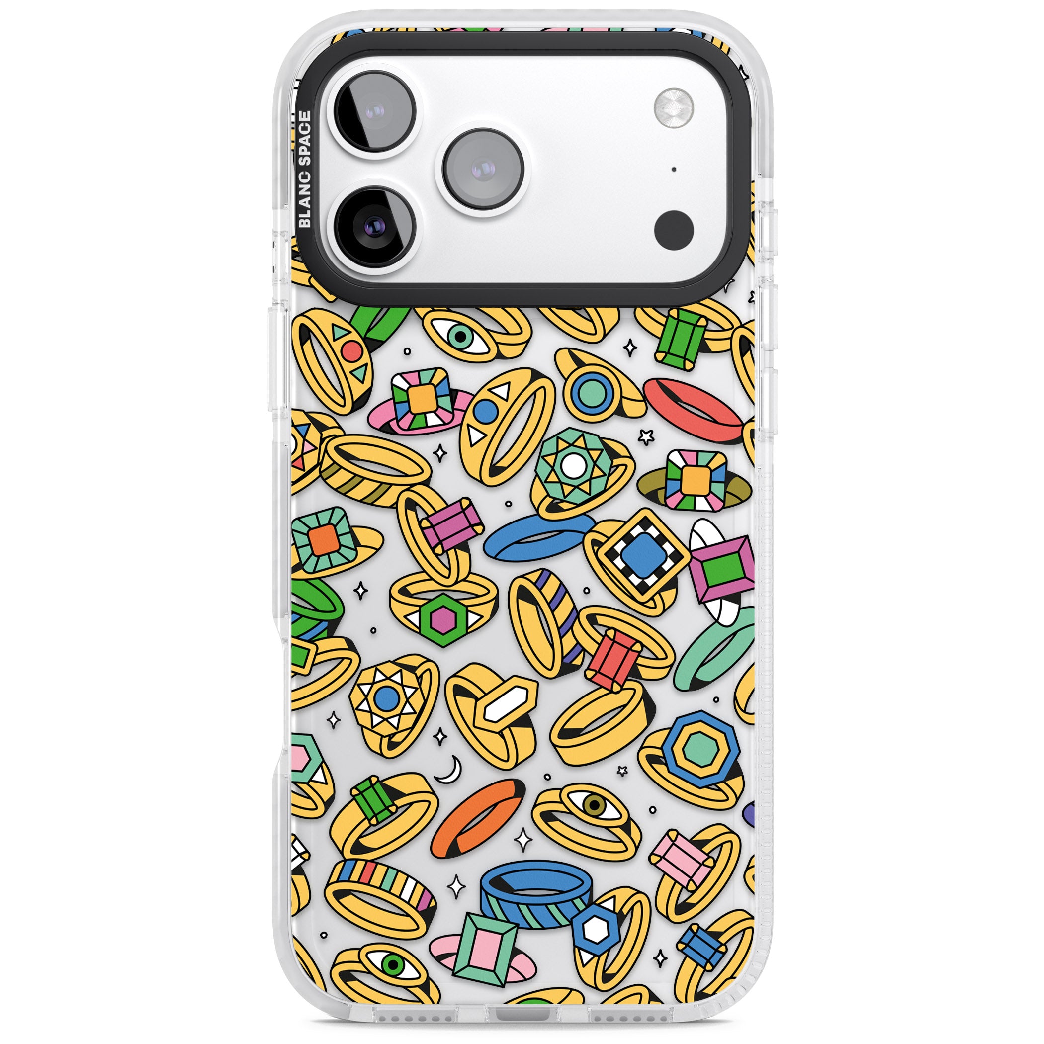 Gemstone Glitz iPhone 17 Pro Impact Clear Phone Case