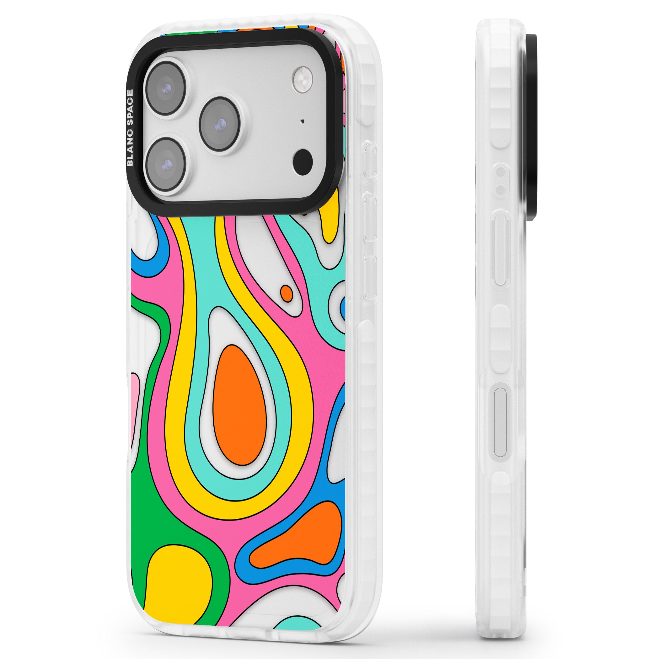 Dreams & Grooves iPhone 17 Pro Impact Clear Phone Case Side Profile