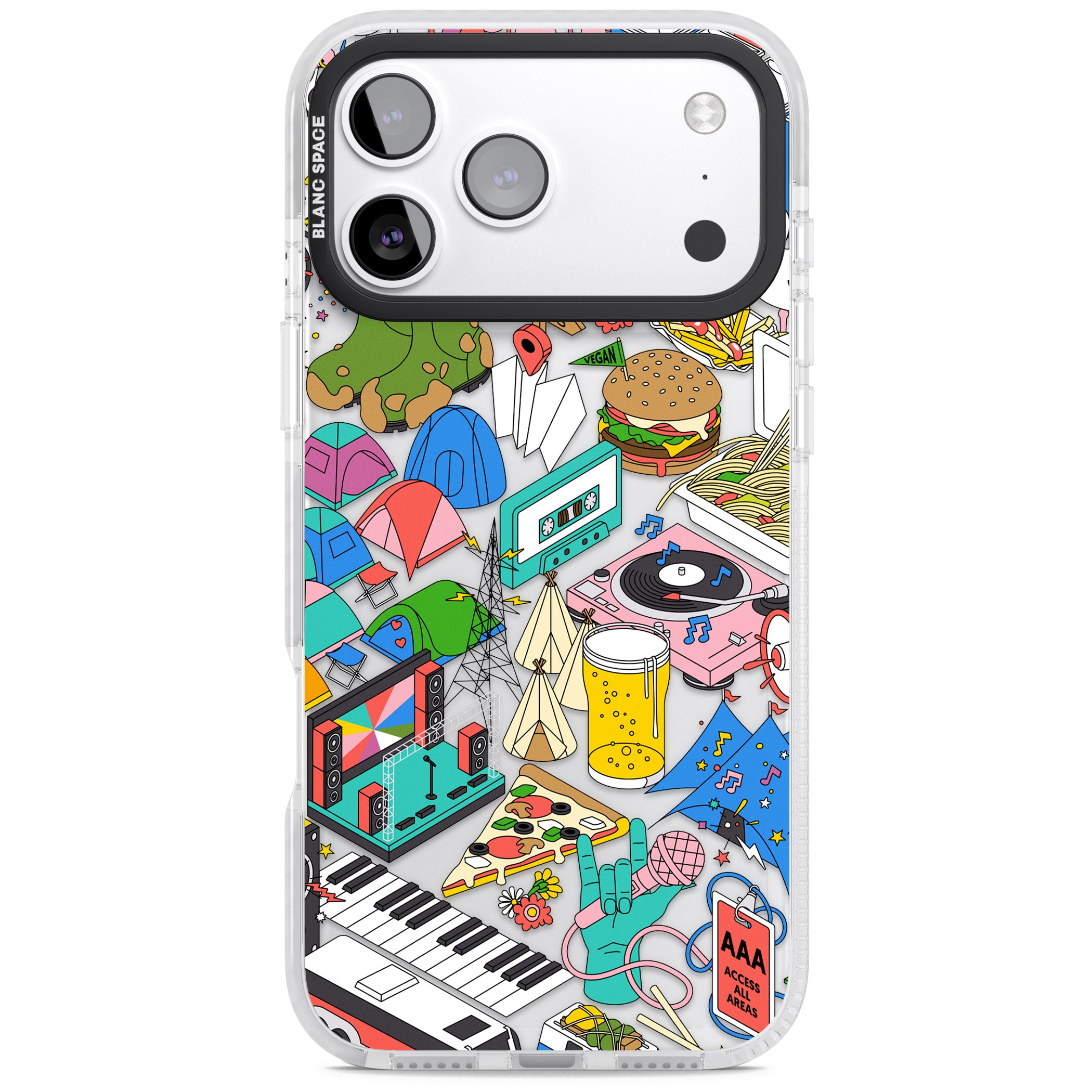 Festival Frenzy iPhone 17 Pro Impact Clear Phone Case