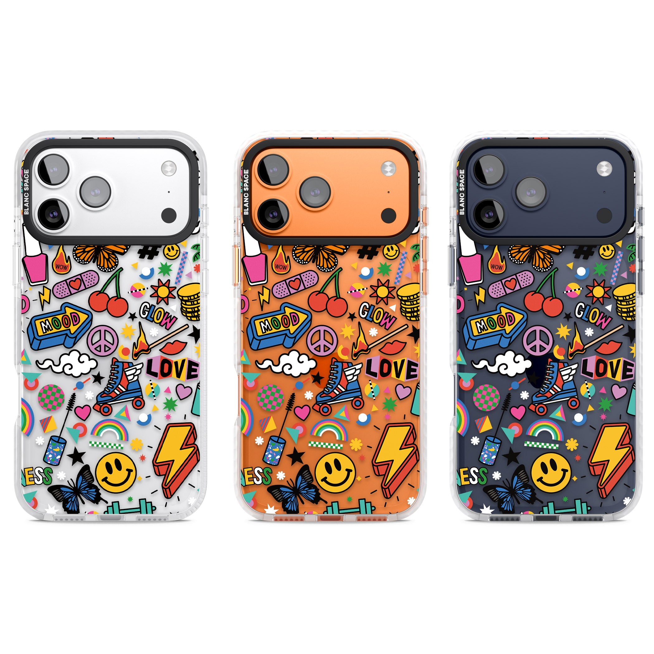 Electric Love iPhone 17 Pro Impact Clear Phone Case APT Impact Protection