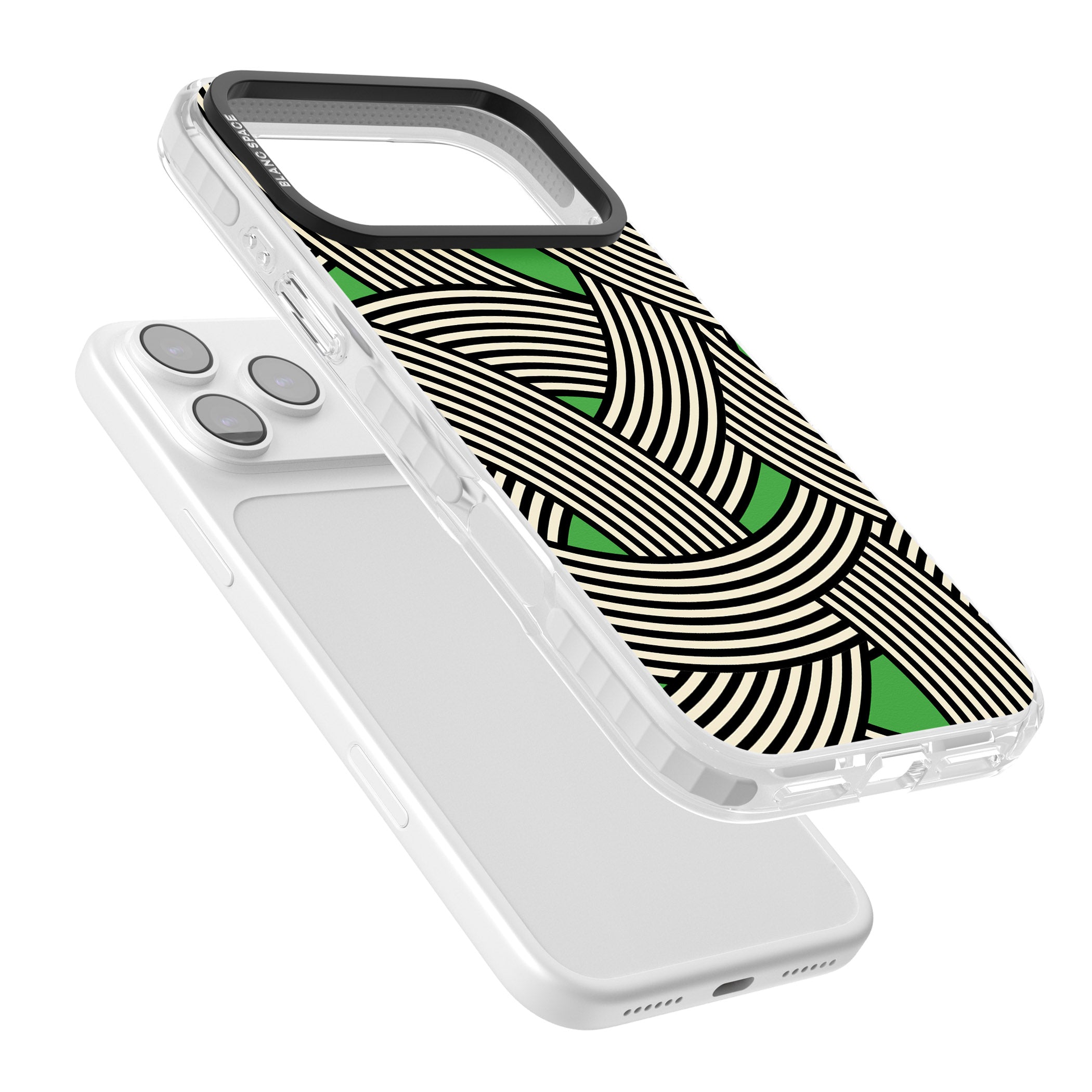 Green Optic Waves iPhone 17 Pro Impact Clear Phone Case Colours