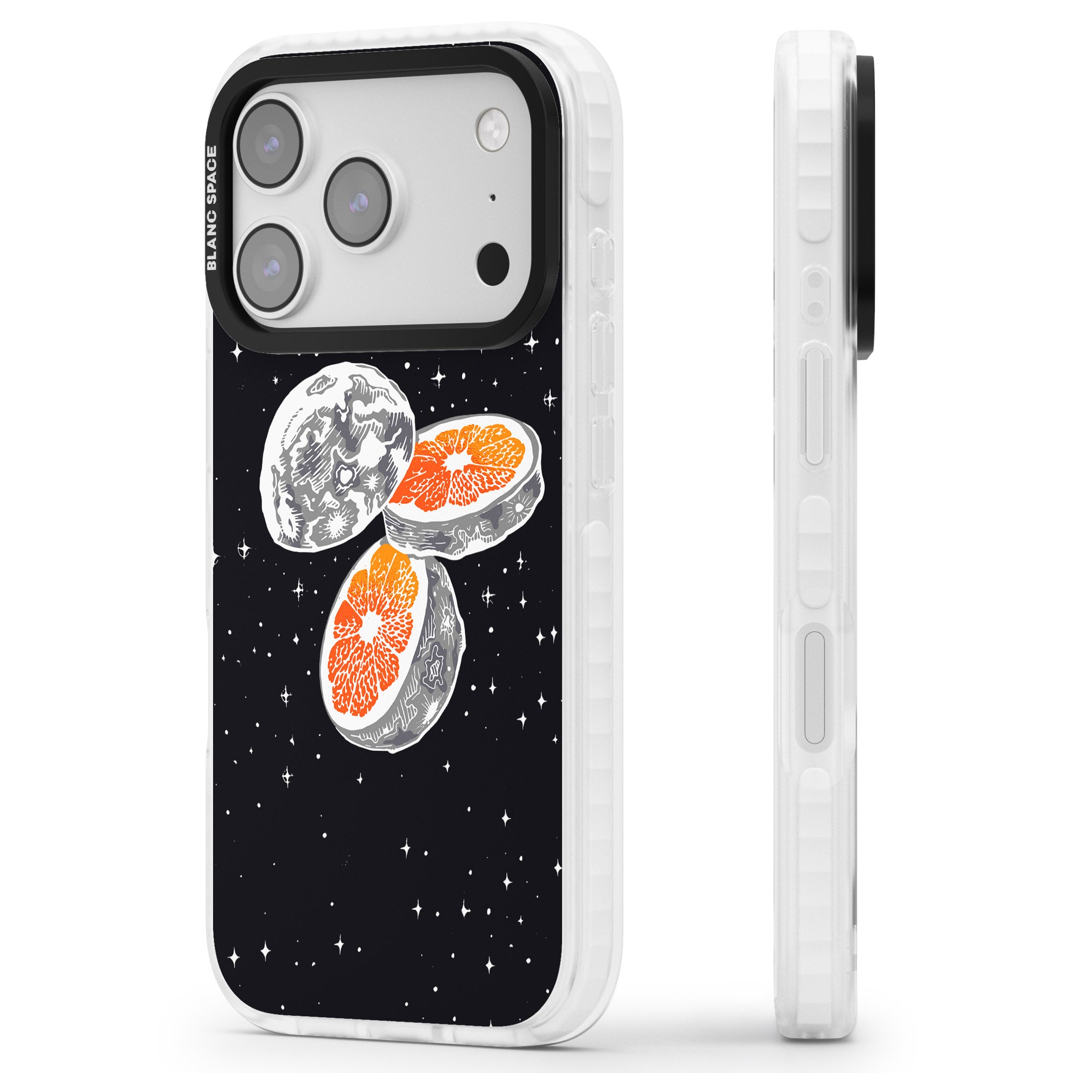 Blood Orange Moon iPhone 17 Pro Impact Clear Phone Case Side Profile