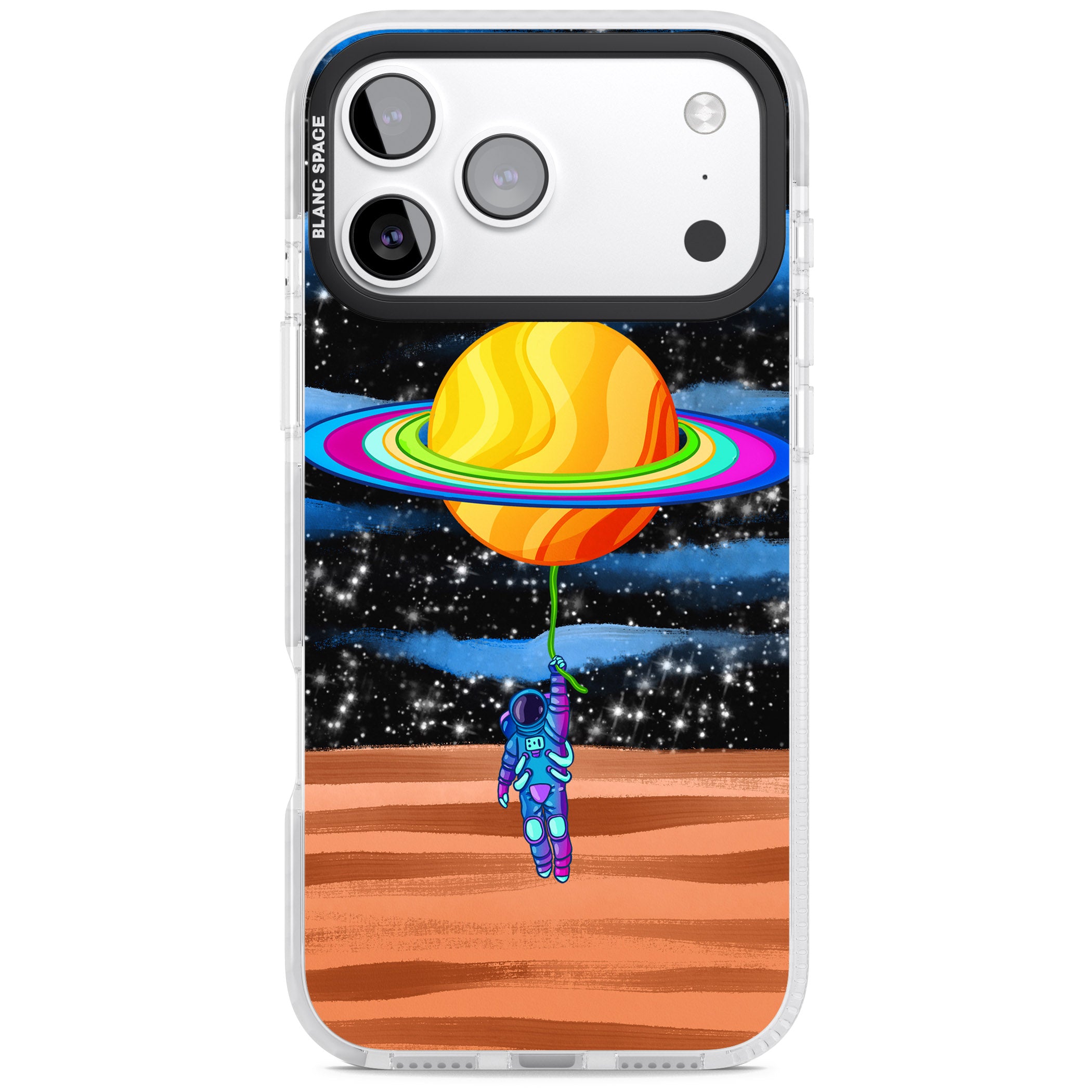 World On Helium iPhone 17 Pro Impact Clear Phone Case