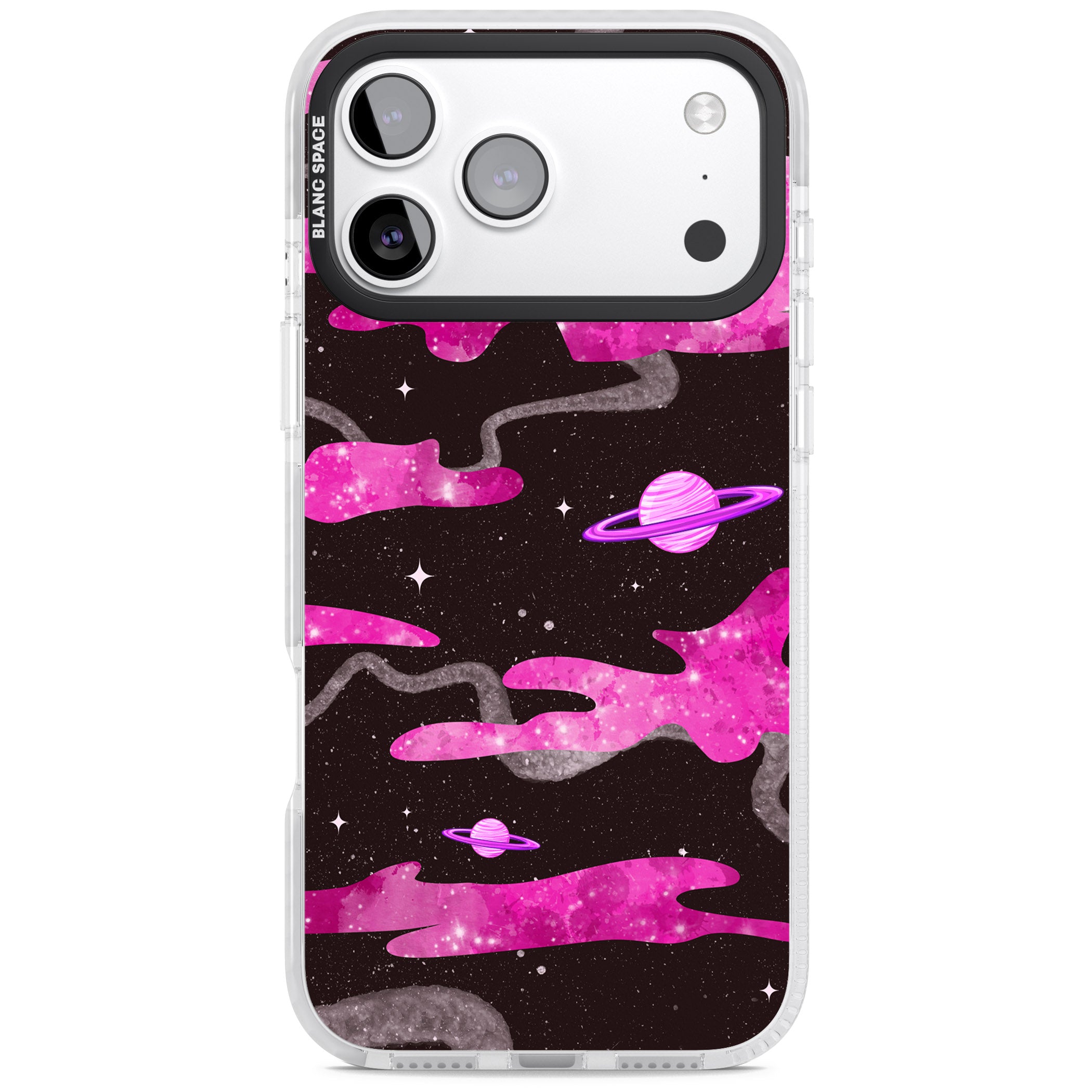 Pink Galaxy iPhone 17 Pro Impact Clear Phone Case