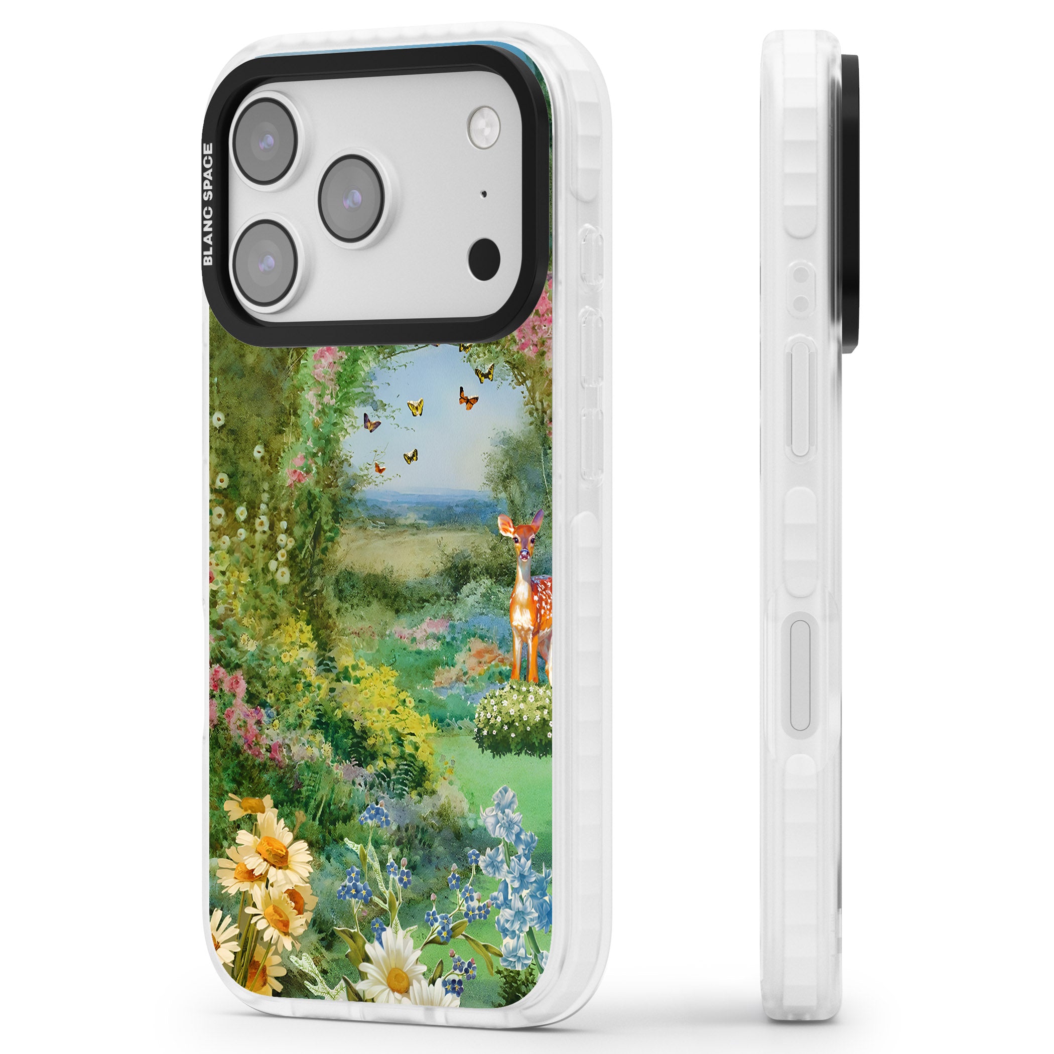 Flourishing Meadow iPhone 17 Pro Impact Clear Phone Case Side Profile