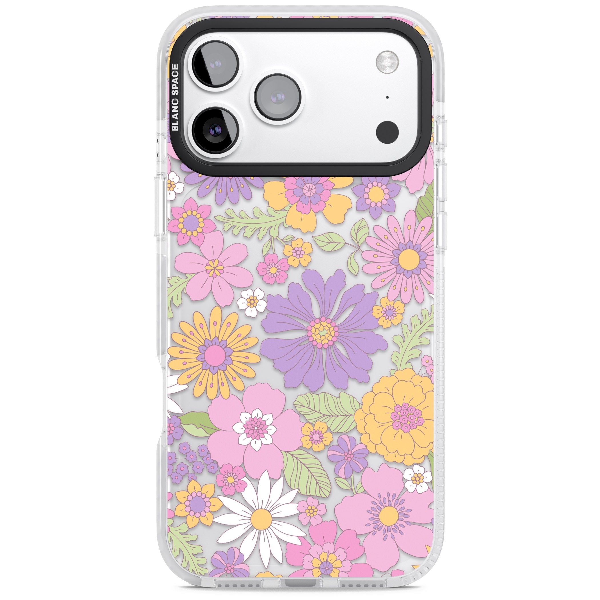 Soft Flower Mix iPhone 17 Pro Impact Clear Phone Case