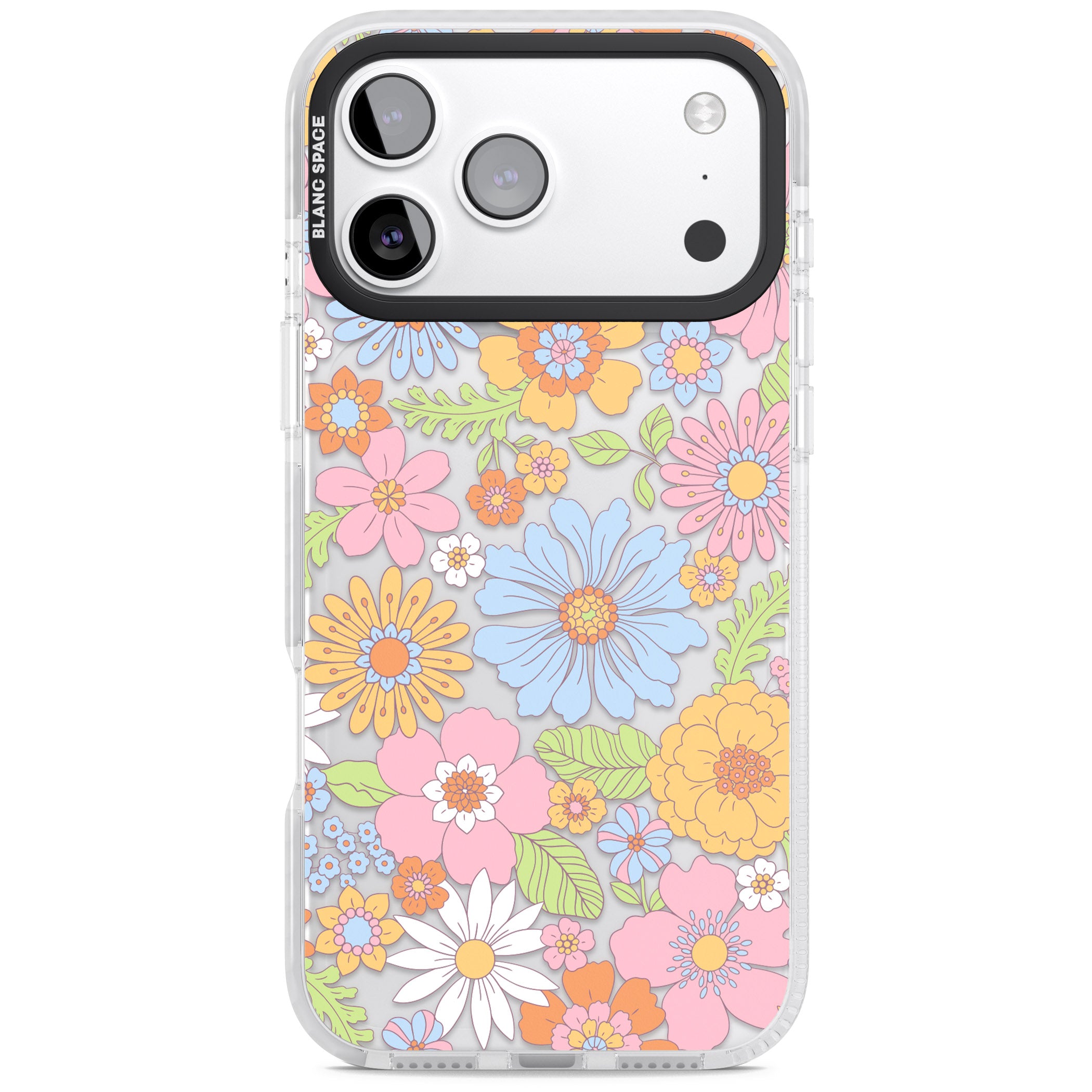 Pastel Flower Pattern iPhone 17 Pro Impact Clear Phone Case