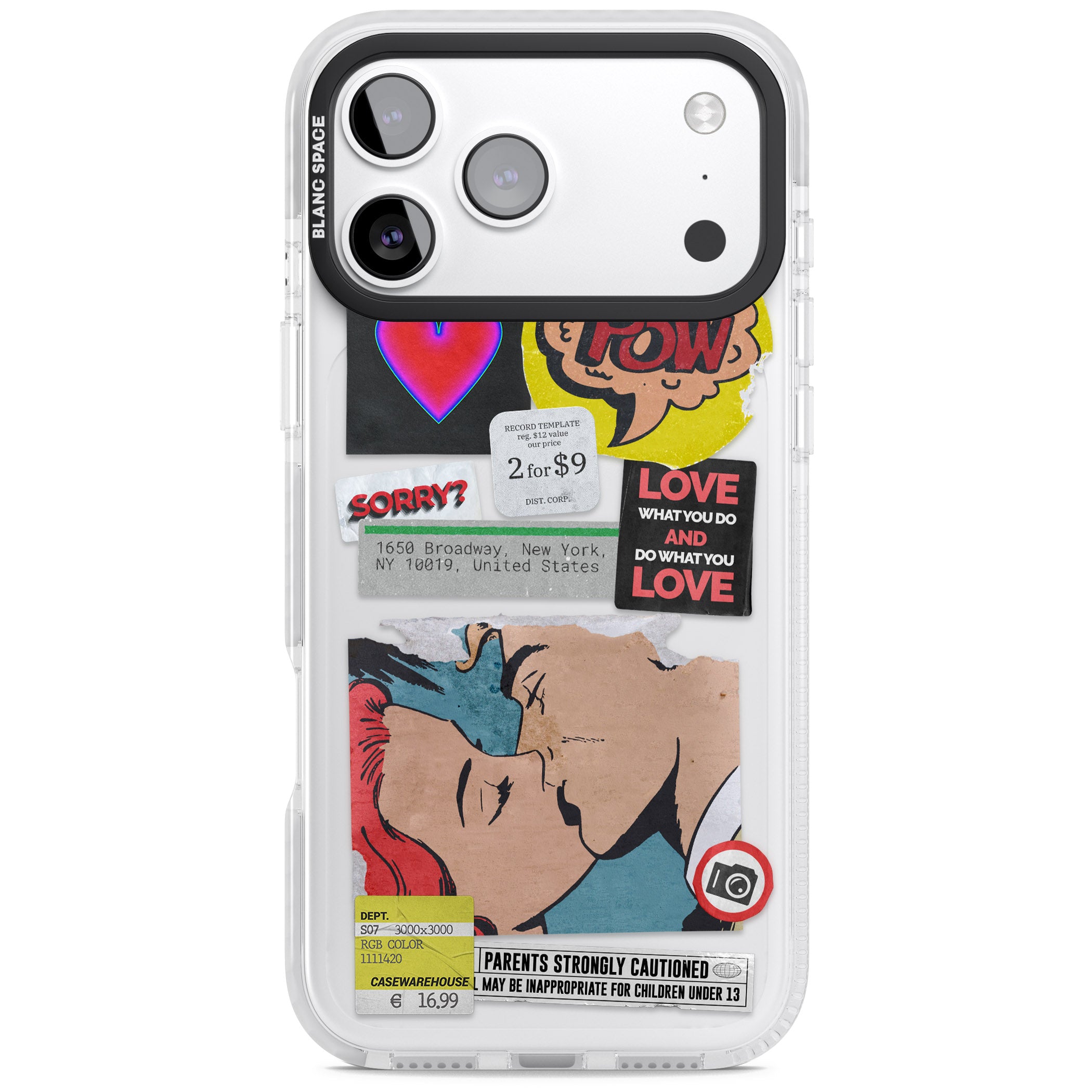 Retro Sticker Mix iPhone 17 Pro Impact Clear Phone Case