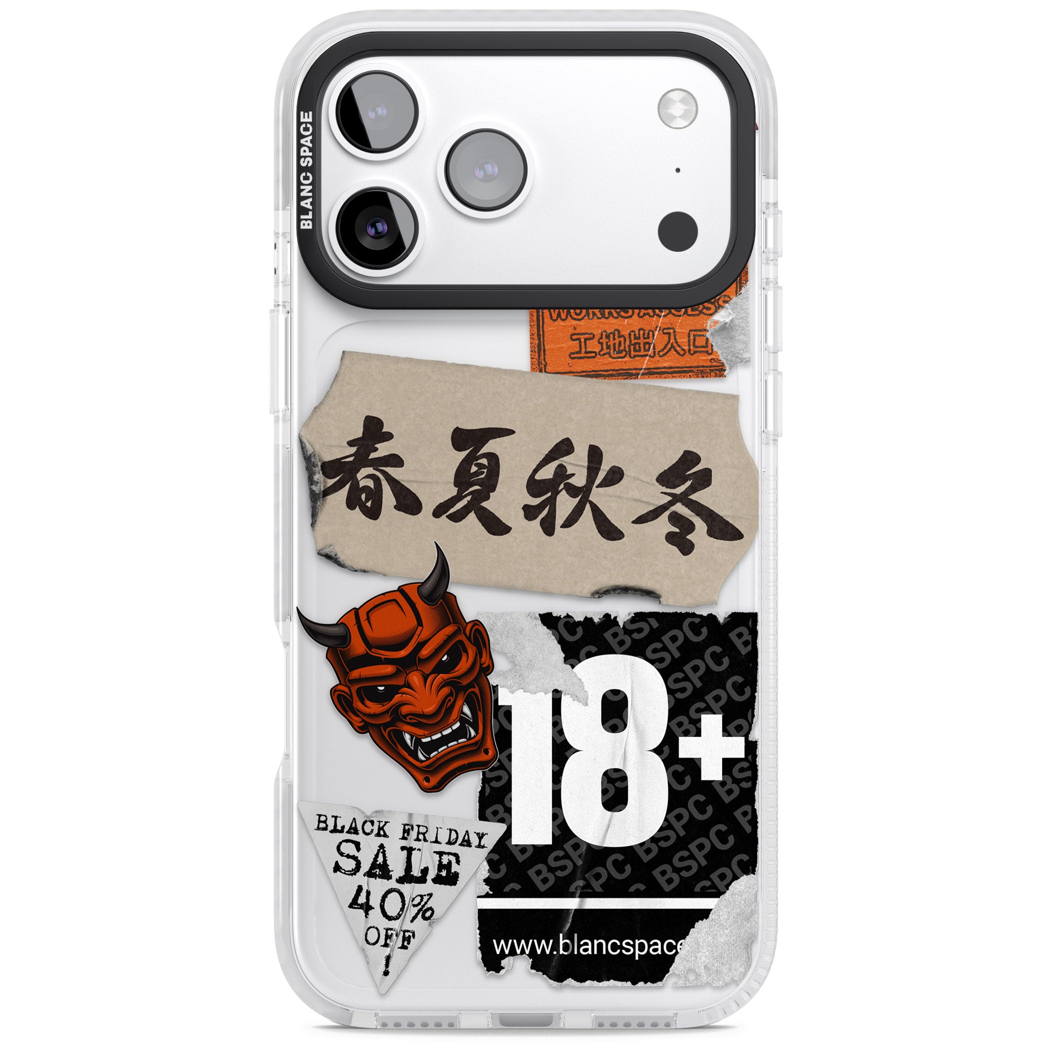 Asian Sticker Mix iPhone 17 Pro Max Impact Clear Phone Case