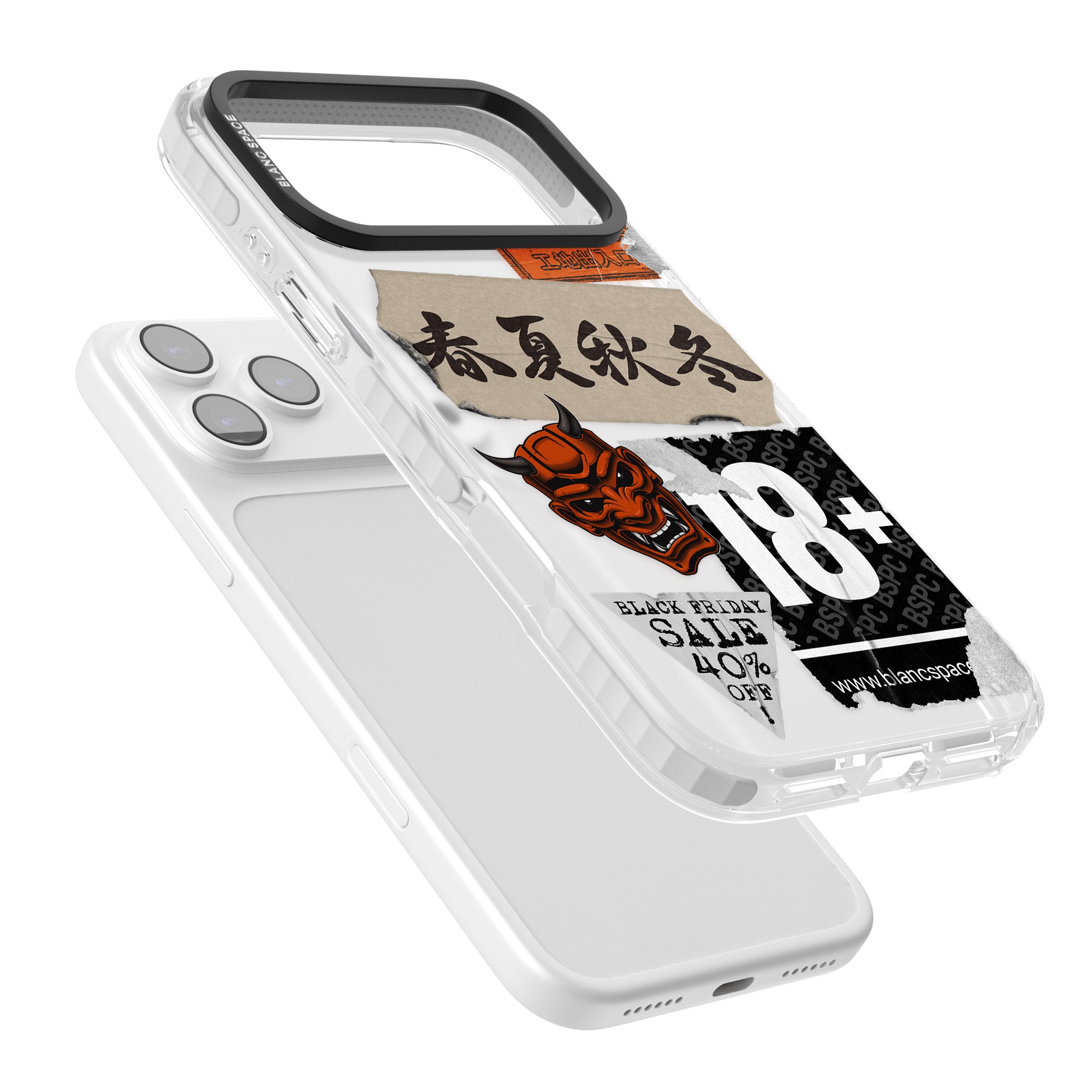 Asian Sticker Mix iPhone 17 Pro Max Impact Clear Phone Case Colours