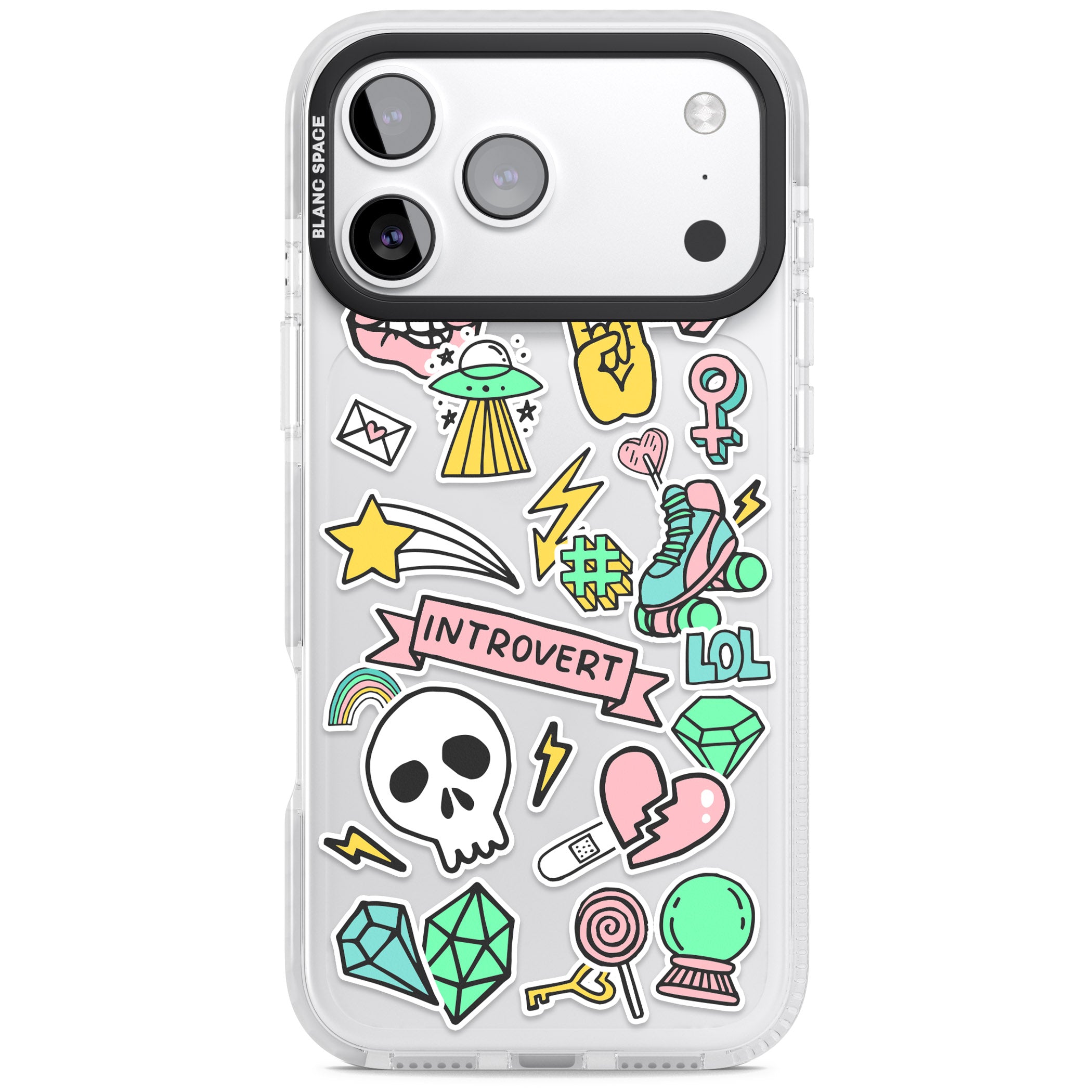 Introvert Sticker iPhone 17 Pro Impact Clear Phone Case