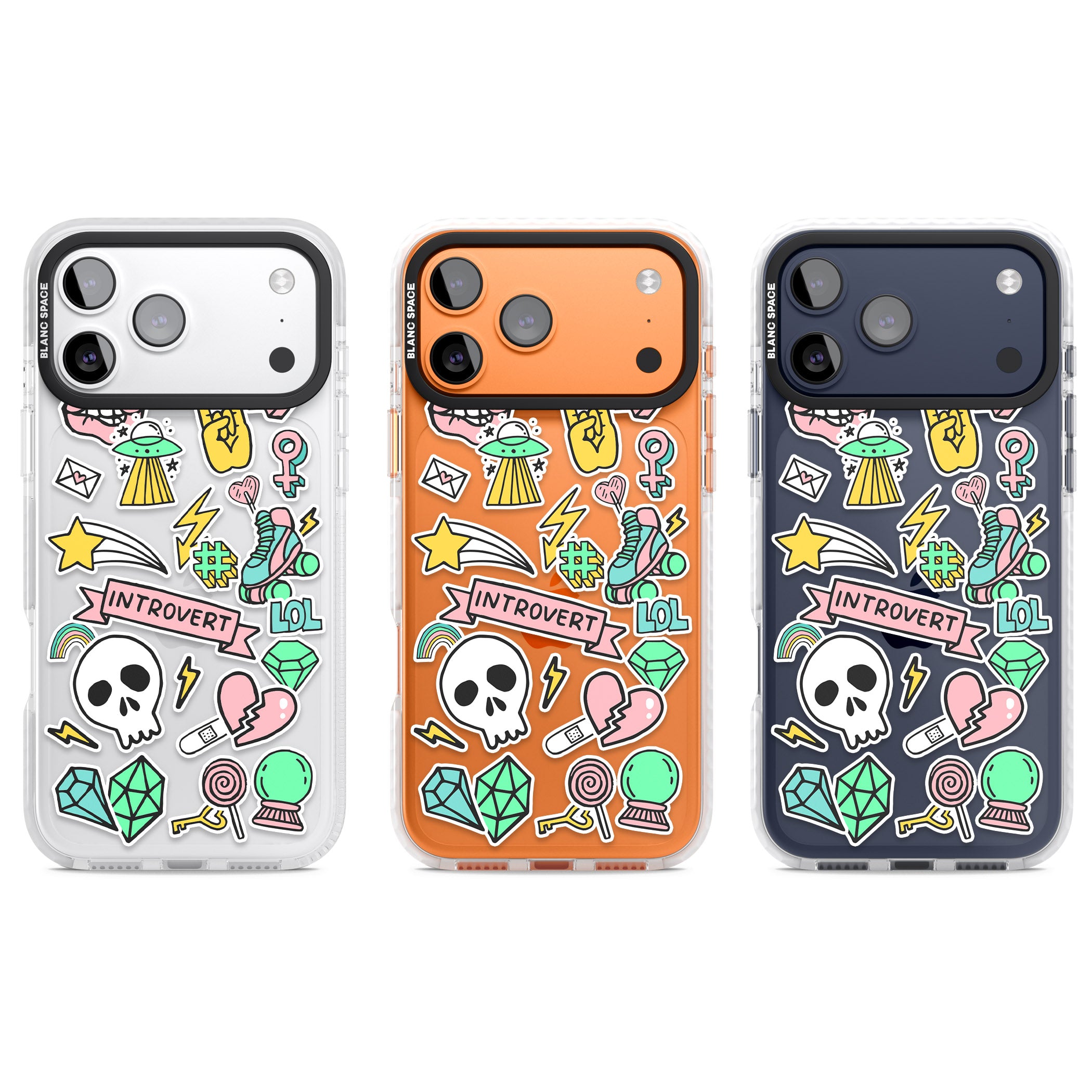 Introvert Sticker iPhone 17 Pro Impact Clear Phone Case APT Impact Protection