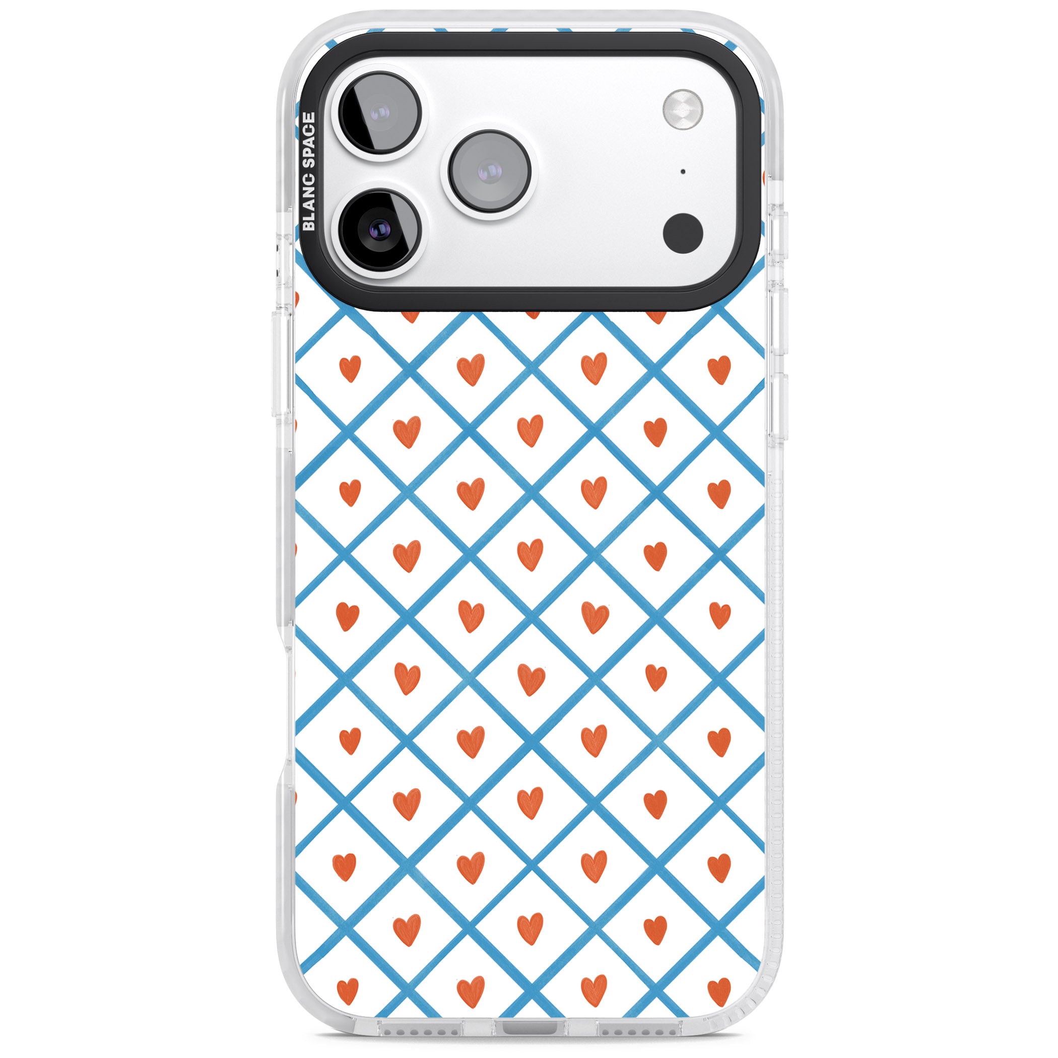 Lattice Love Hearts iPhone 17 Pro Max Impact Clear Phone Case
