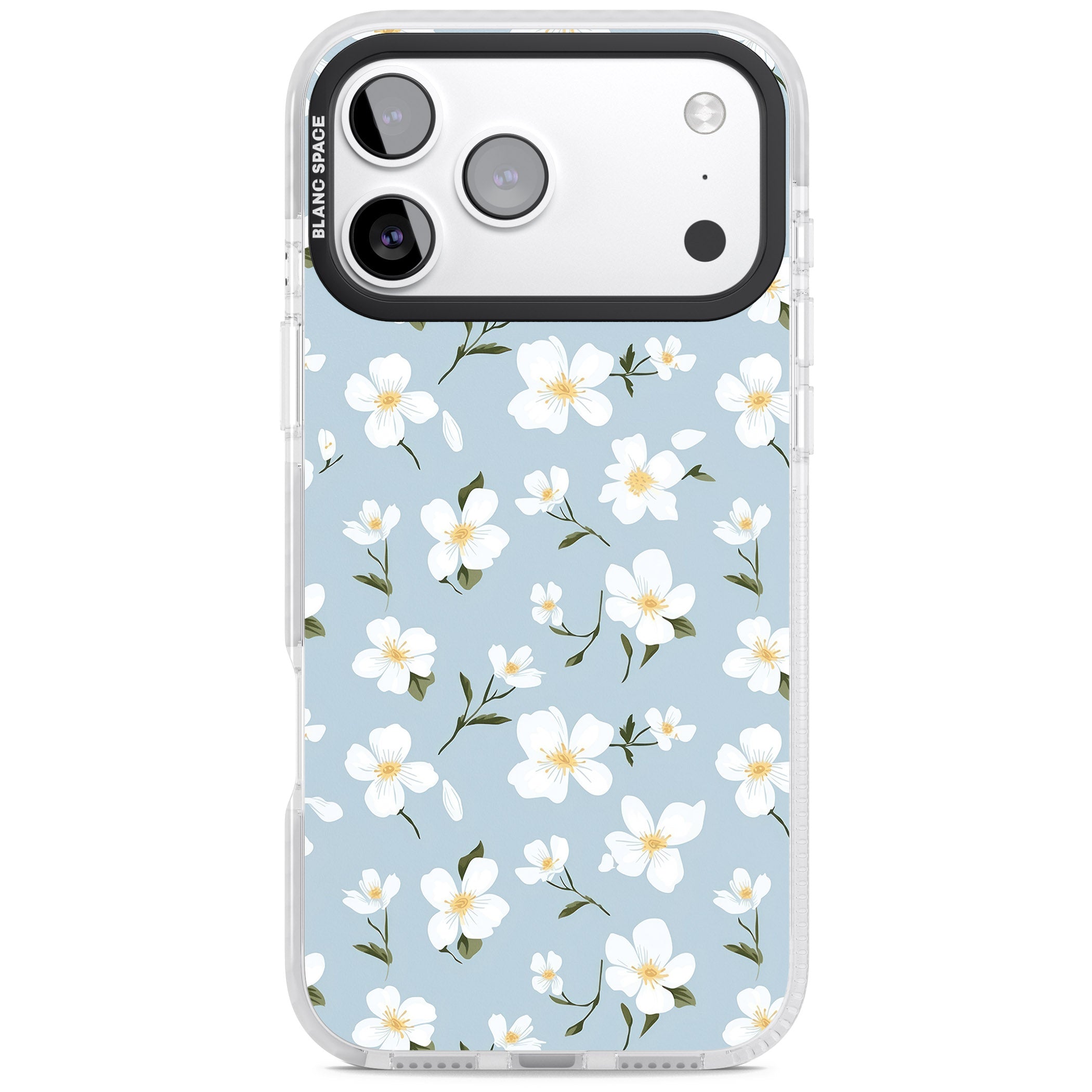 Soft White Blossoms iPhone 17 Pro Impact Clear Phone Case