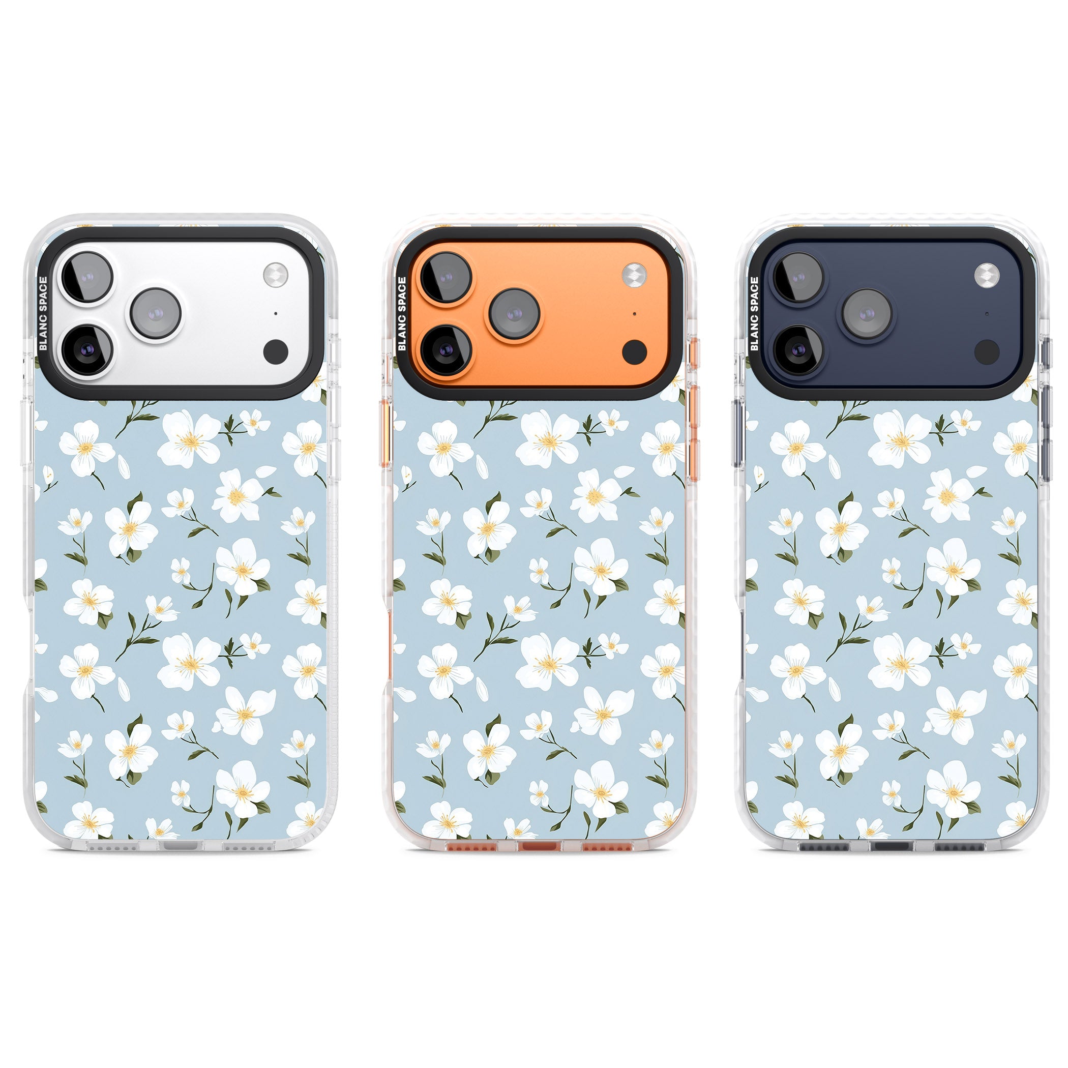Soft White Blossoms iPhone 17 Pro Impact Clear Phone Case APT Impact Protection