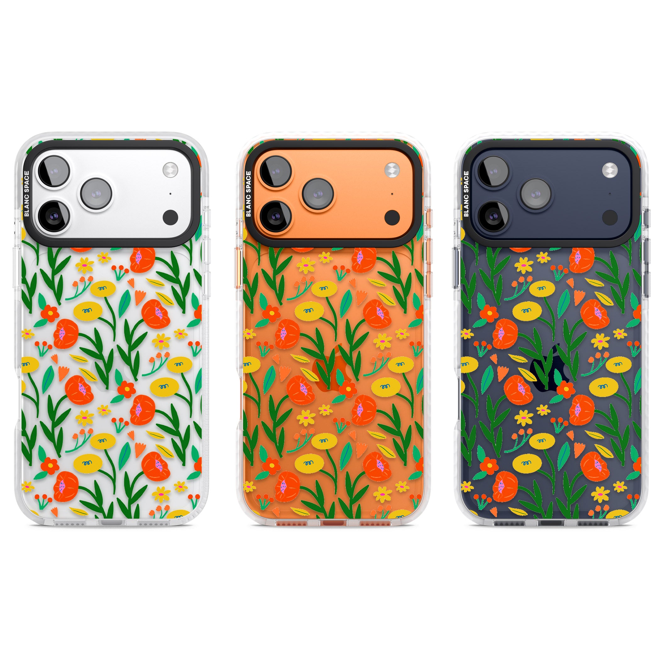 Summer Flower Fiesta iPhone 17 Pro Impact Clear Phone Case APT Impact Protection