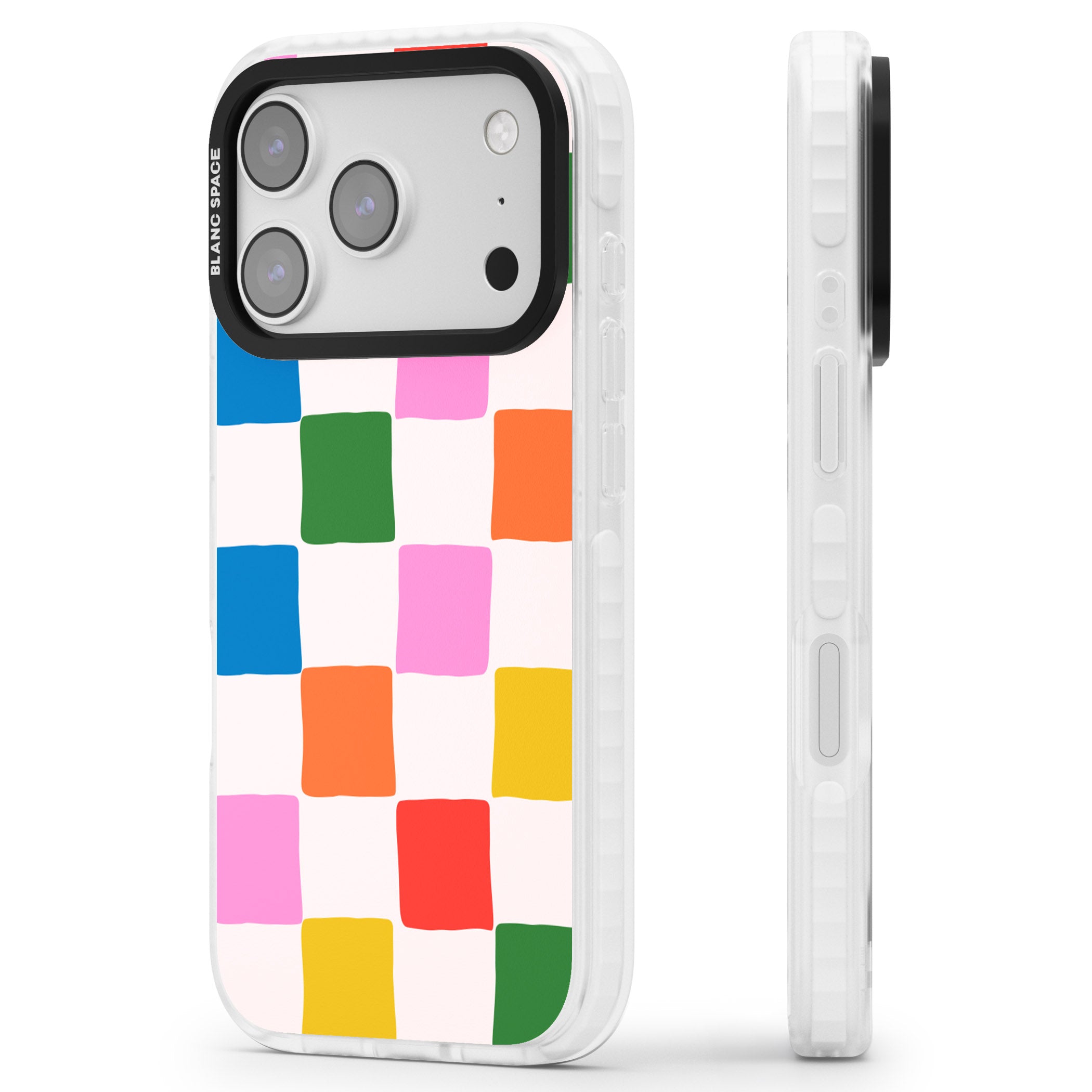 Colour Checked iPhone 17 Pro Impact Clear Phone Case Side Profile