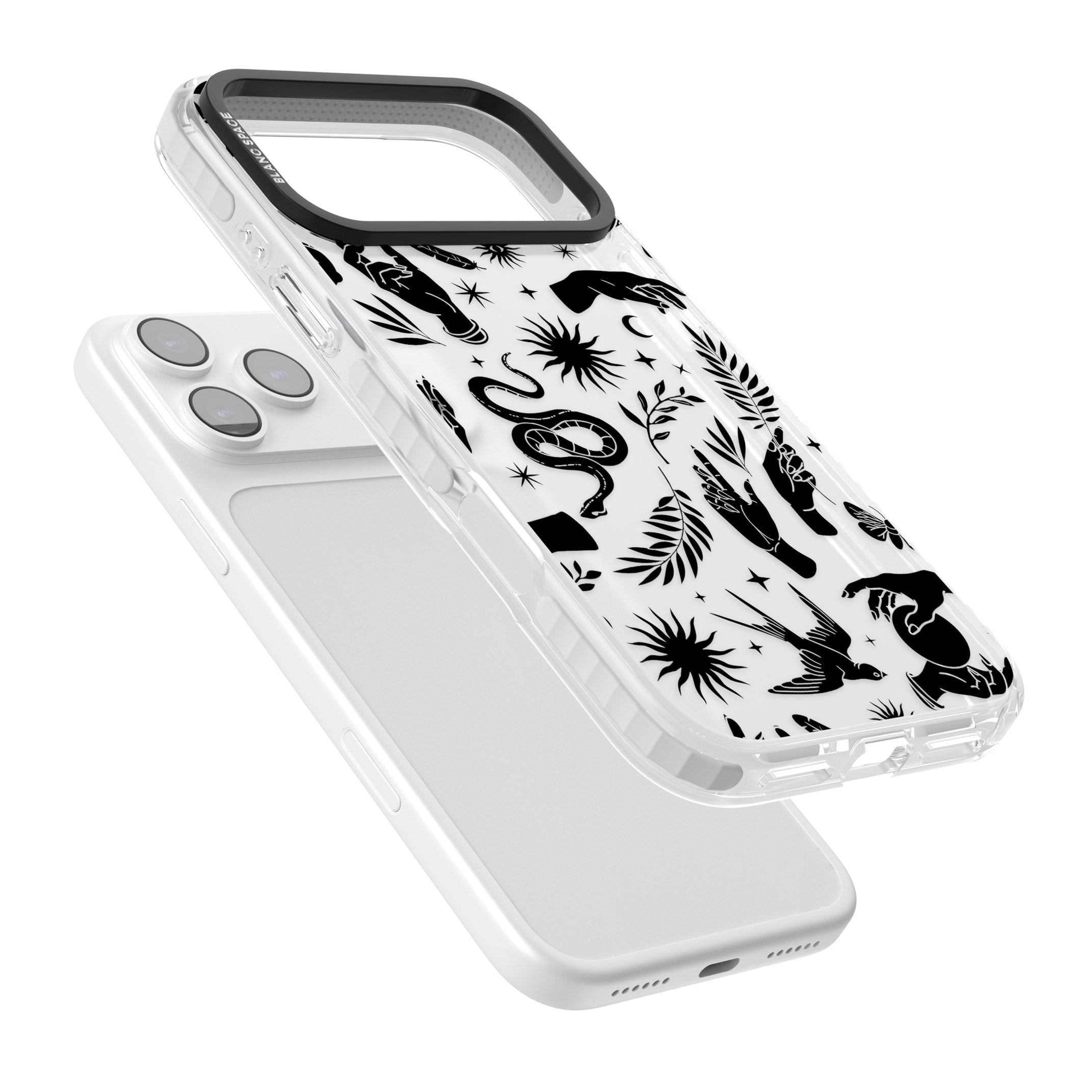 Celestial Pattern (Black) iPhone 17 Pro Max Impact Clear Phone Case Colours