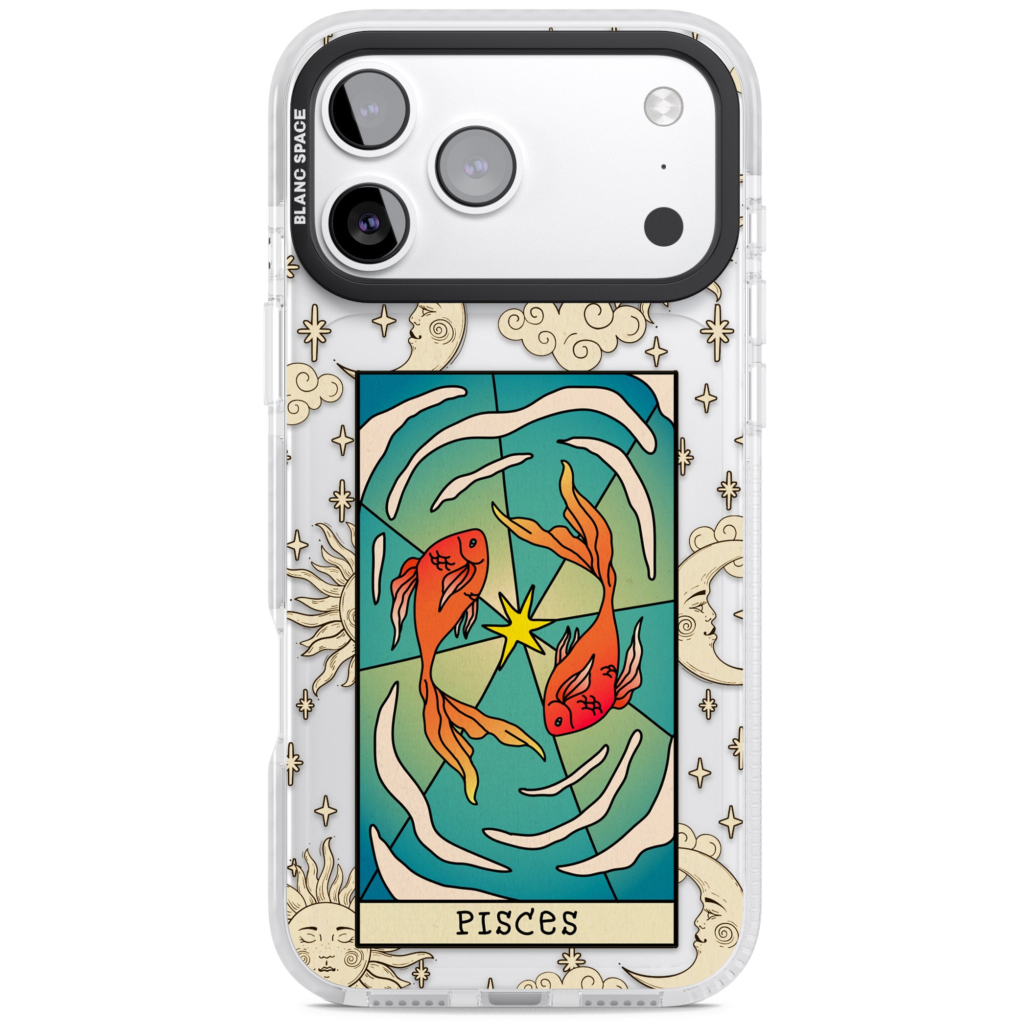 Celestial Zodiac Pisces iPhone 17 Pro Impact Clear Phone Case