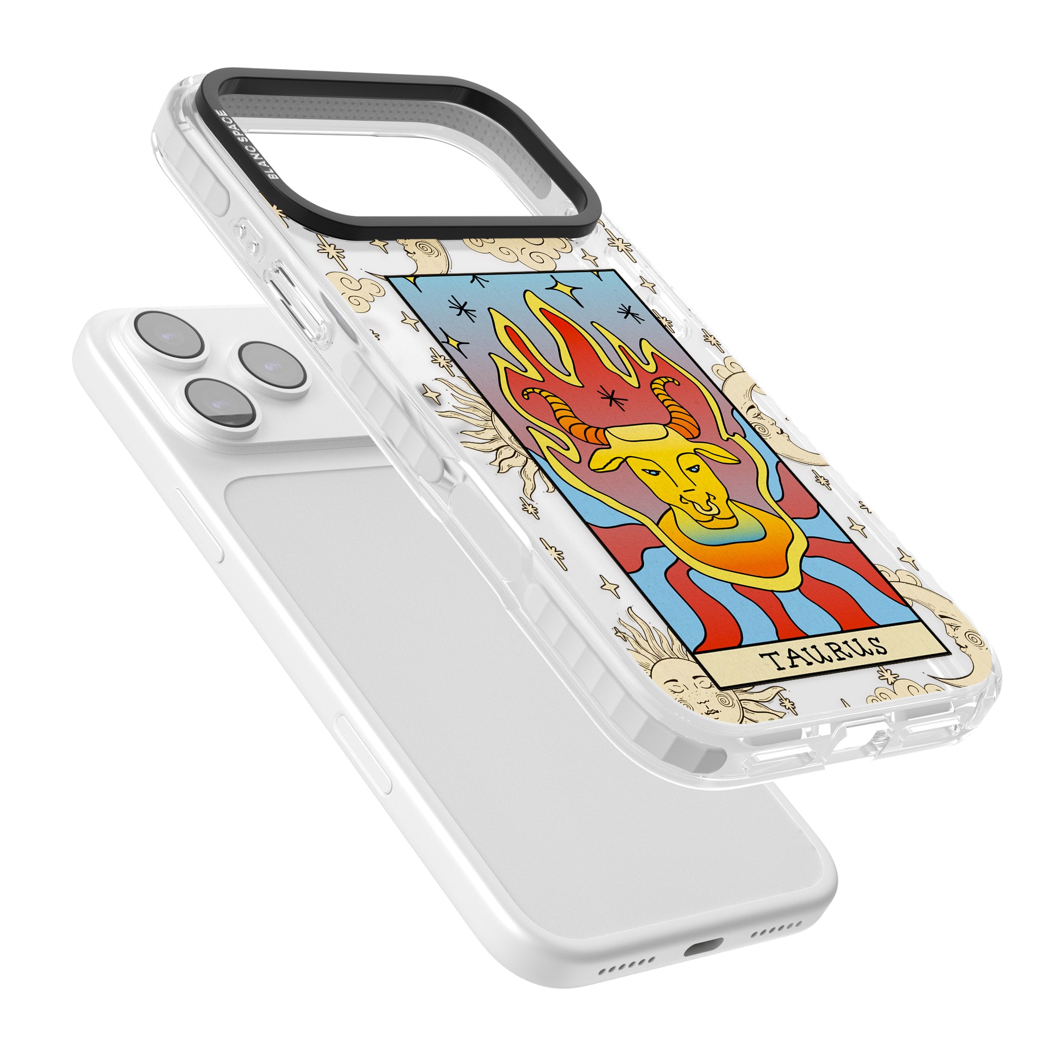 Celestial Zodiac Taurus iPhone 17 Pro Impact Clear Phone Case Colours