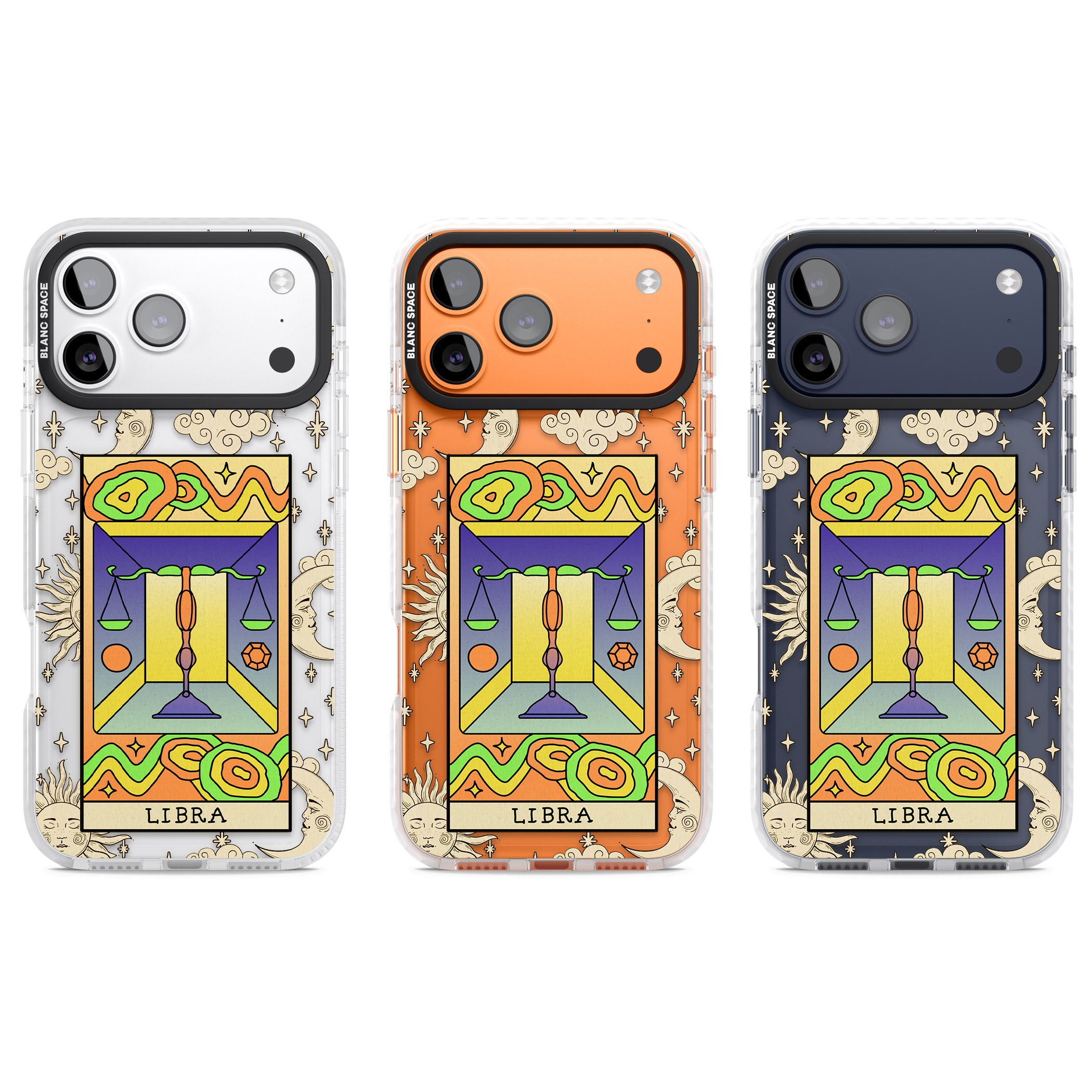 Celestial Zodiac Libra iPhone 17 Pro Impact Clear Phone Case APT Impact Protection