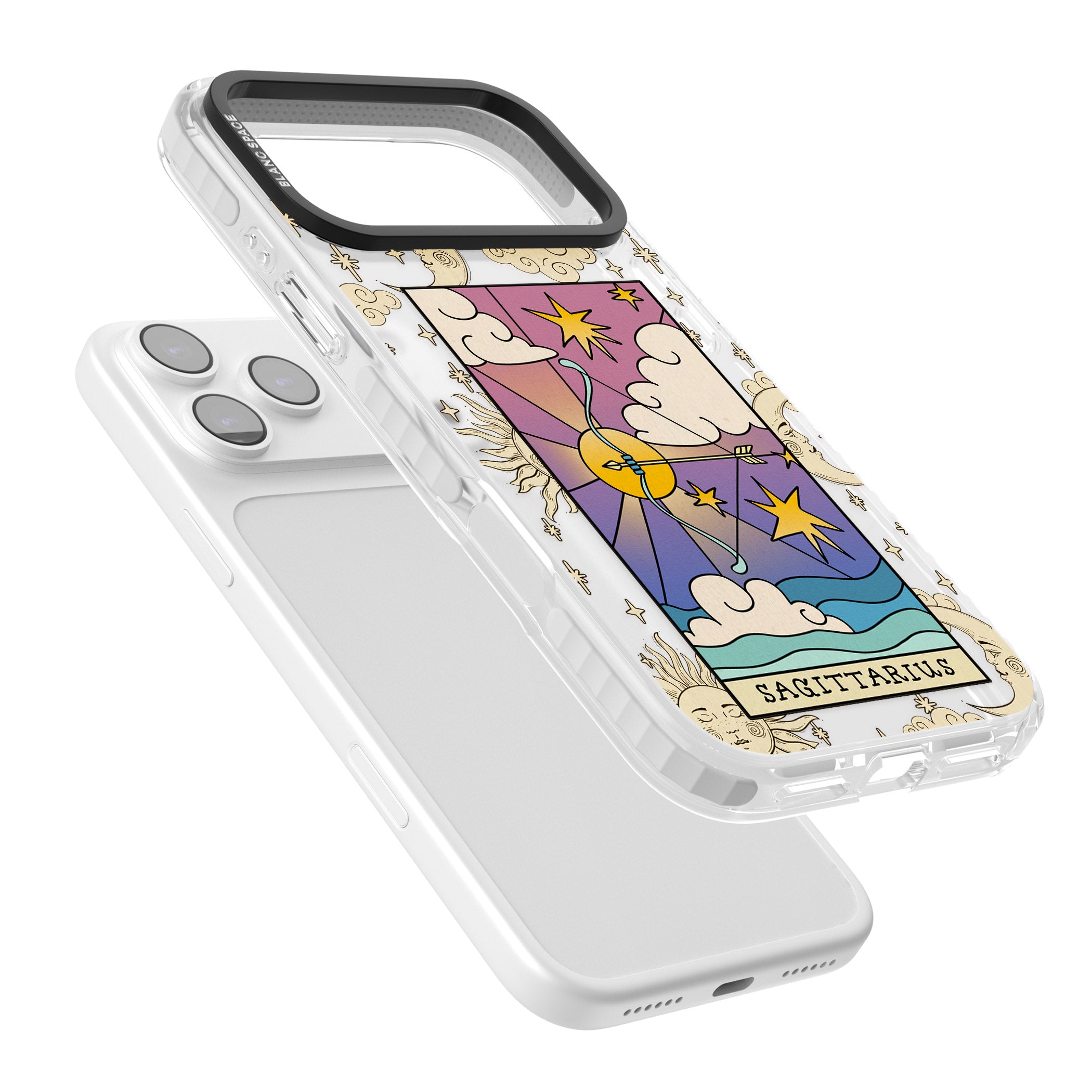 Celestial Zodiac Sagittarius iPhone 17 Pro Impact Clear Phone Case Colours