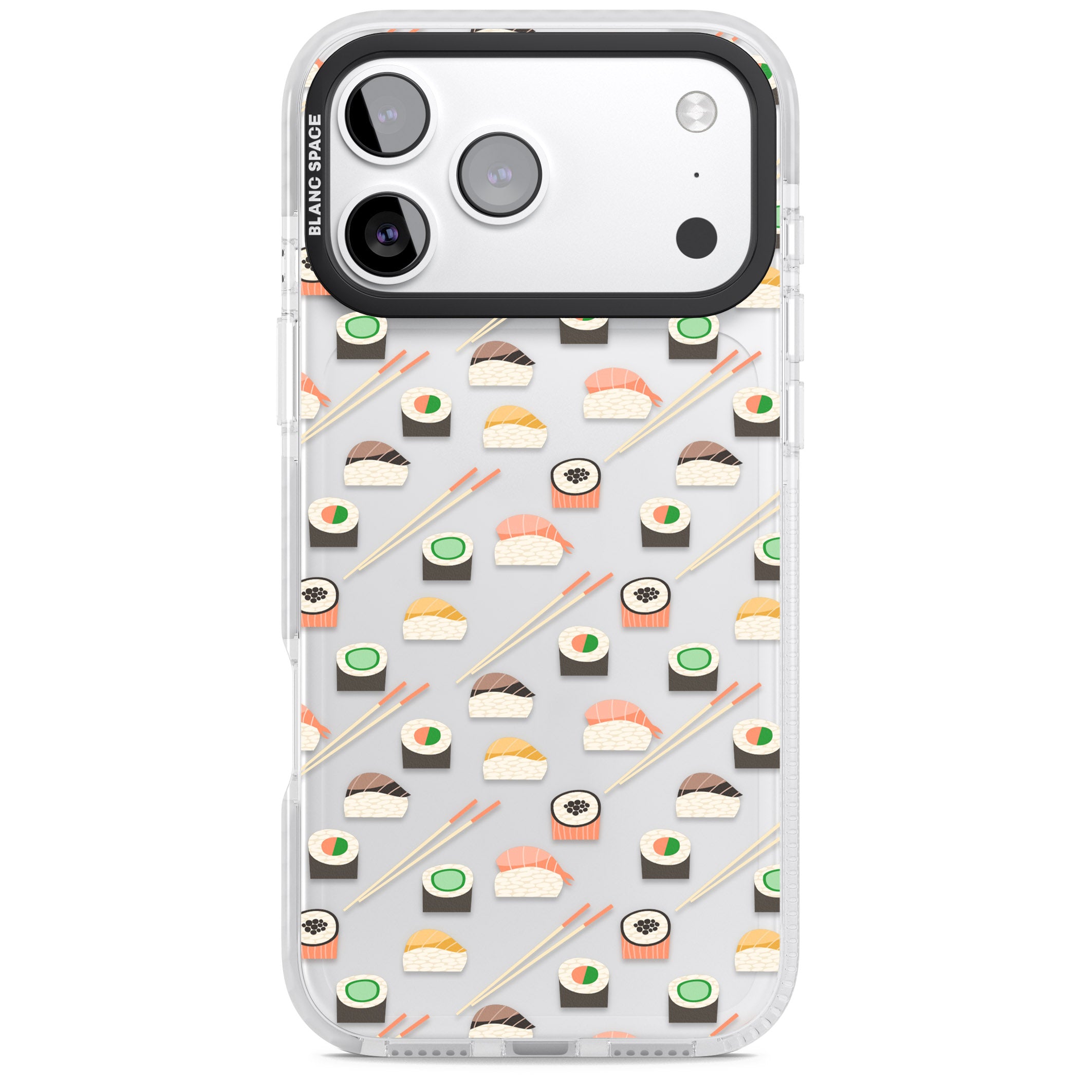 Sushi & Chopsticks Pattern iPhone 17 Pro Max Impact Clear Phone Case