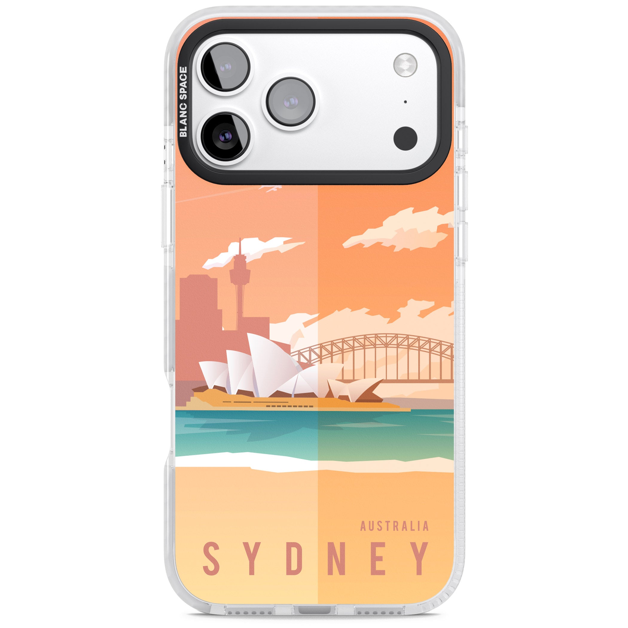 Vintage Travel Poster Sydney iPhone 17 Pro Max Impact Clear Phone Case