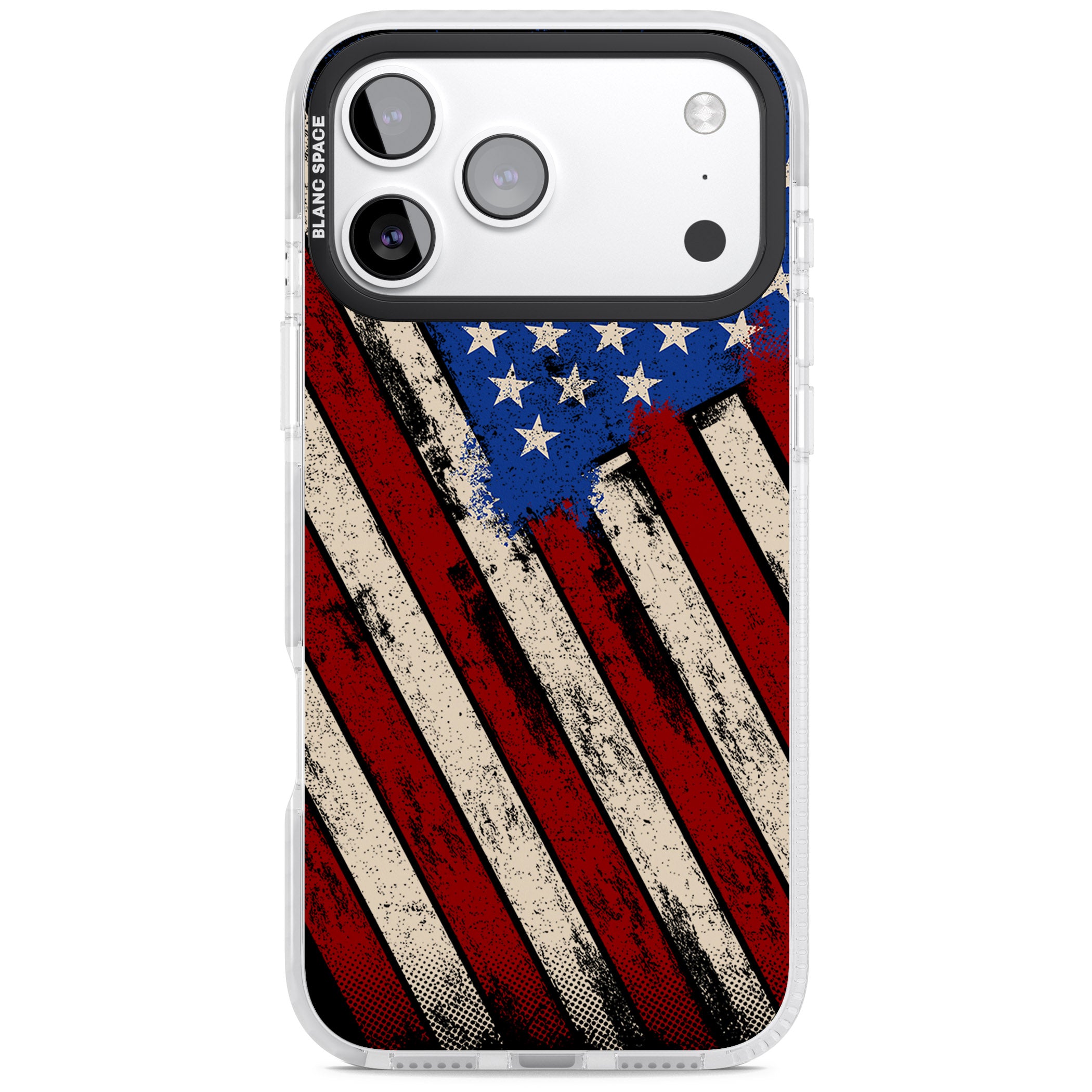 Distressed Us Flag iPhone 17 Pro Impact Clear Phone Case