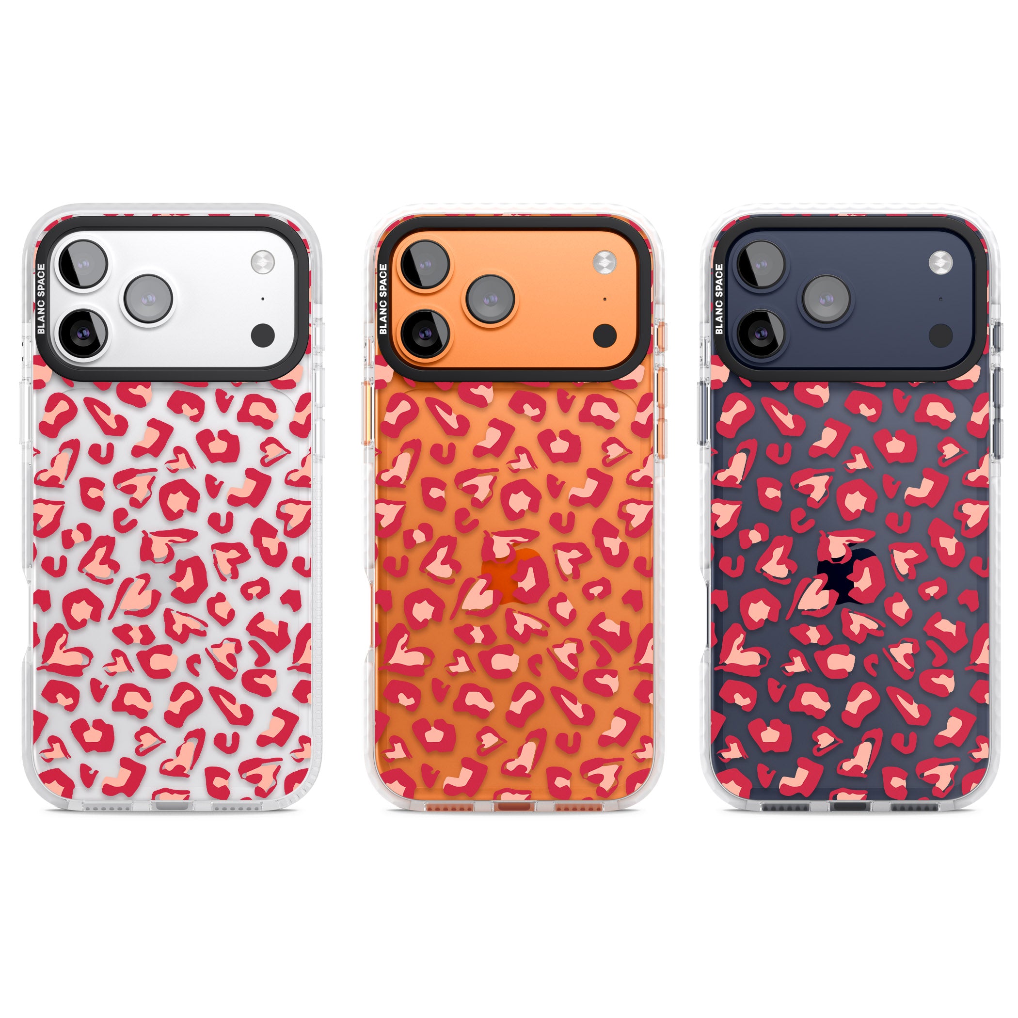 Heart Leopard Print iPhone 17 Pro Impact Clear Phone Case APT Impact Protection