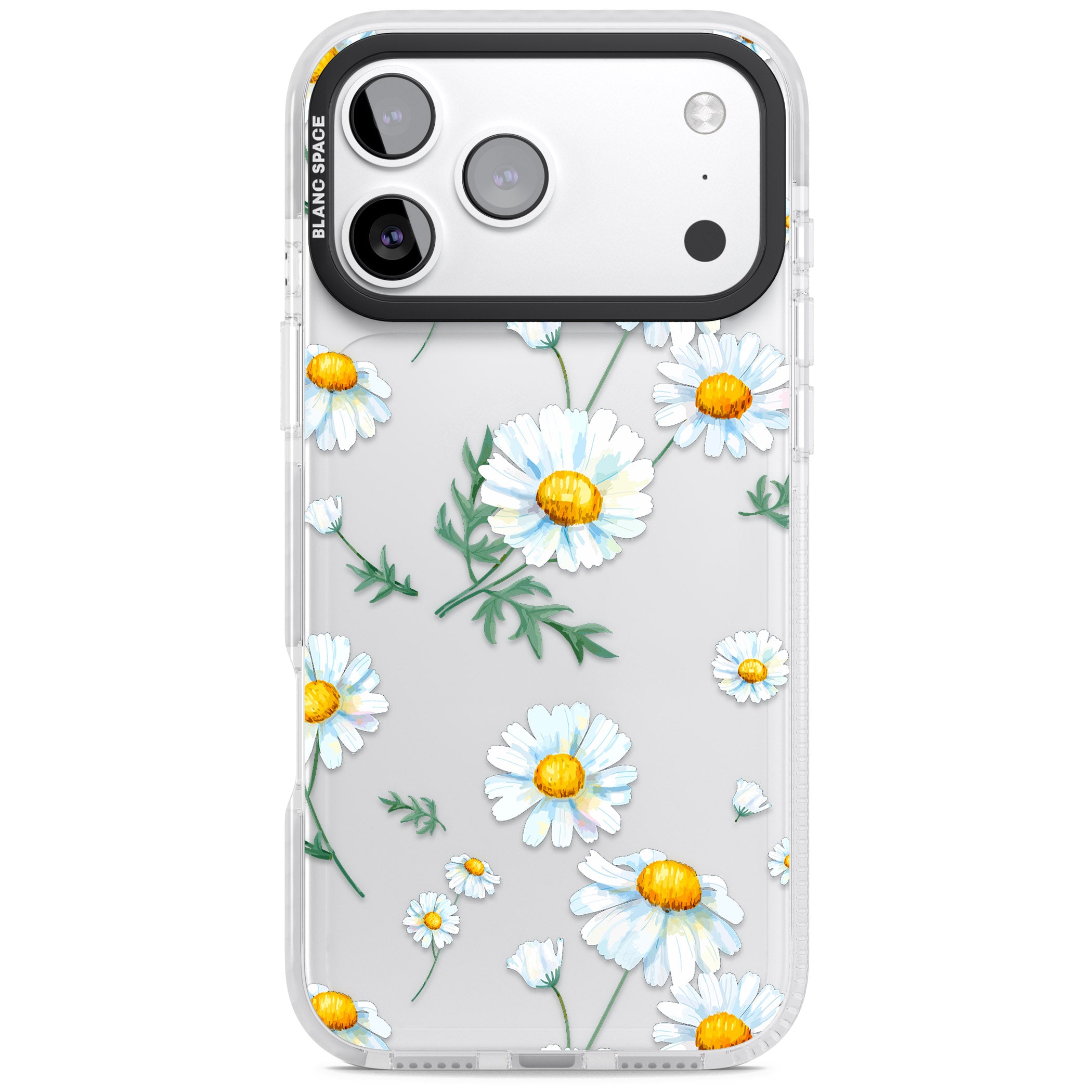 Vintage Painted Daisies iPhone 17 Pro Max Impact Clear Phone Case