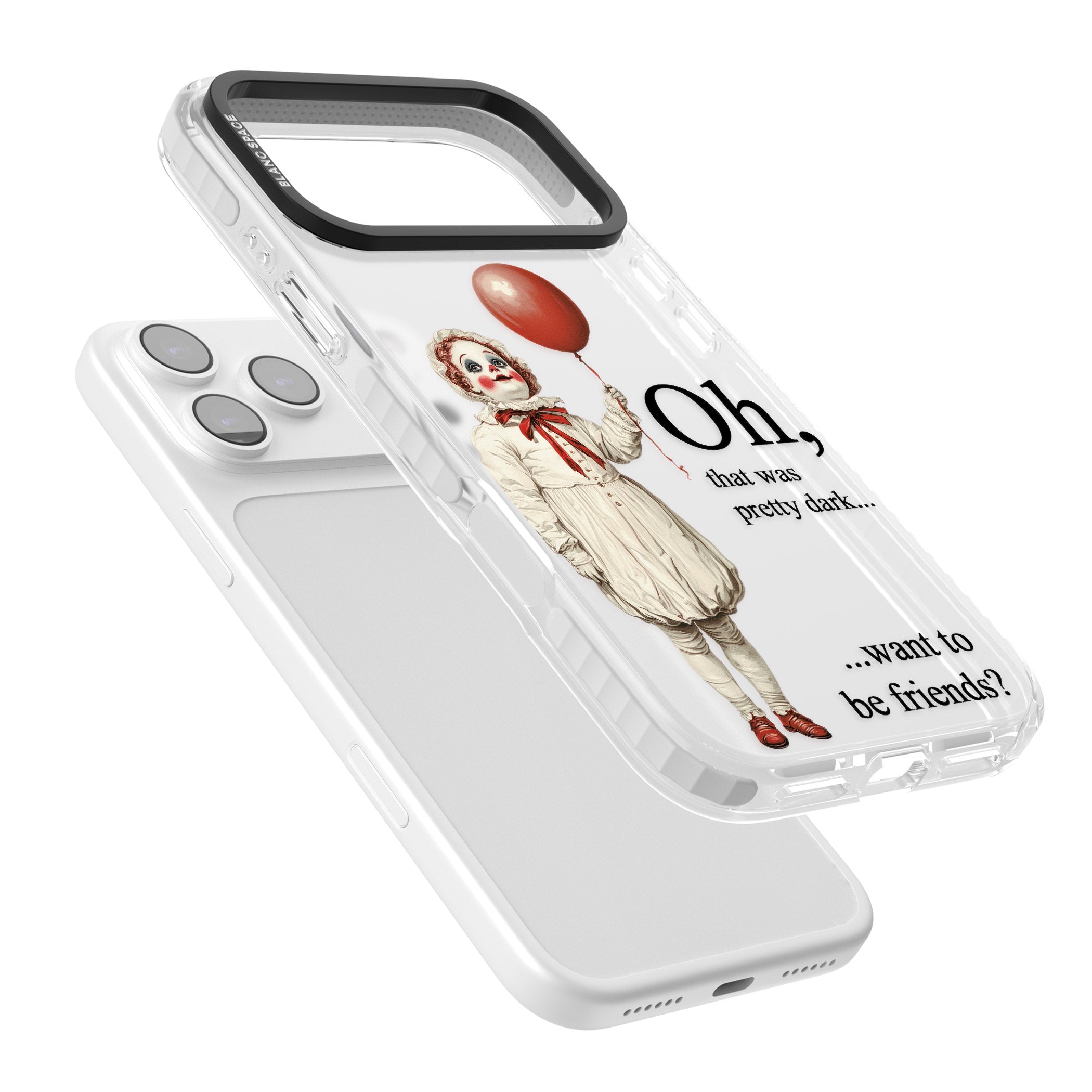 Want To Be Friends? iPhone 17 Pro Impact Clear Phone Case Colours