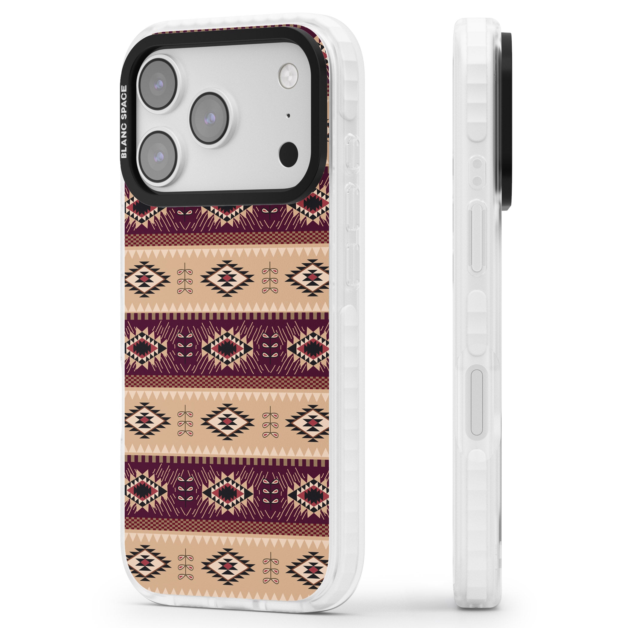 Western Poncho iPhone 17 Pro Impact Clear Phone Case Side Profile