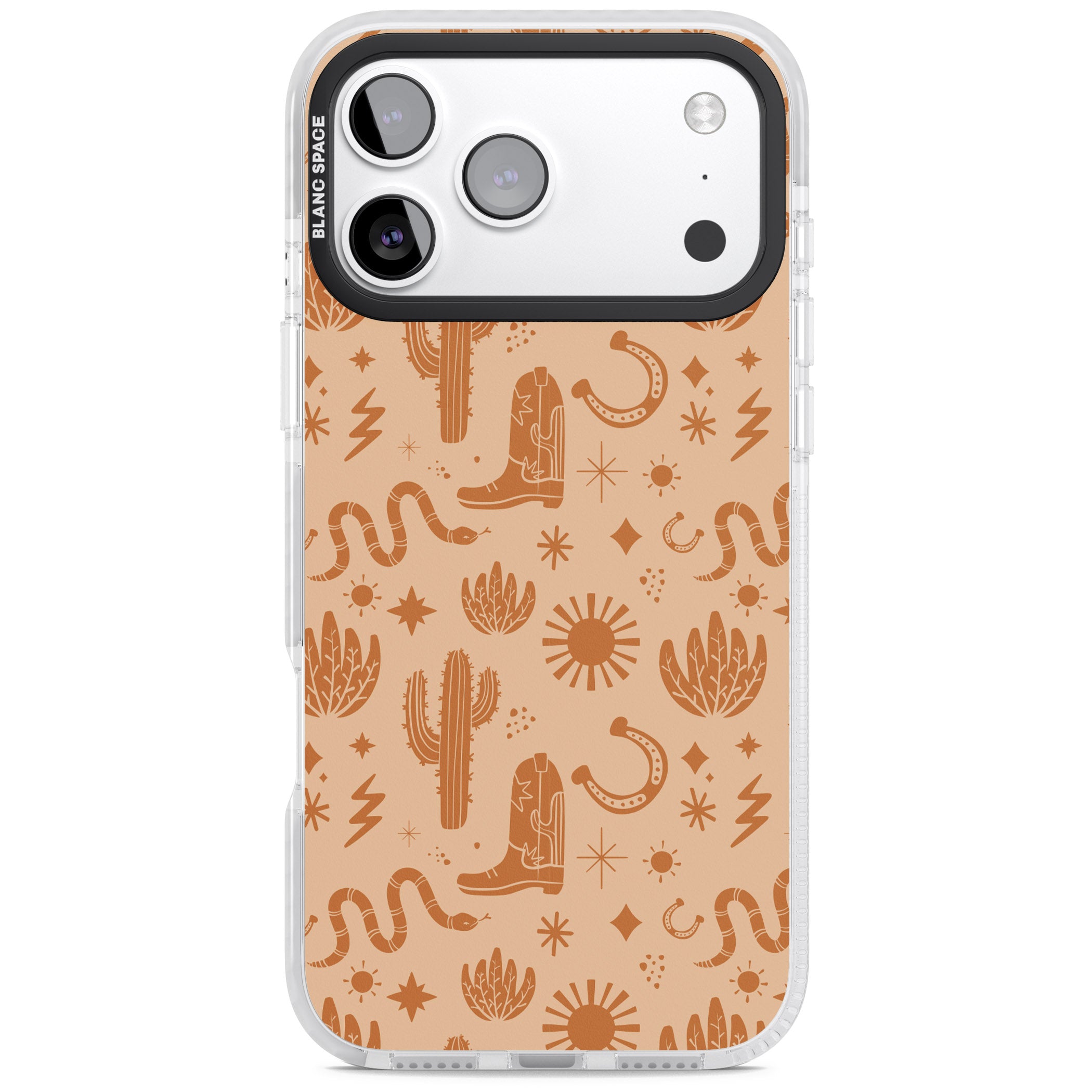 Wild West Pattern iPhone 17 Pro Impact Clear Phone Case
