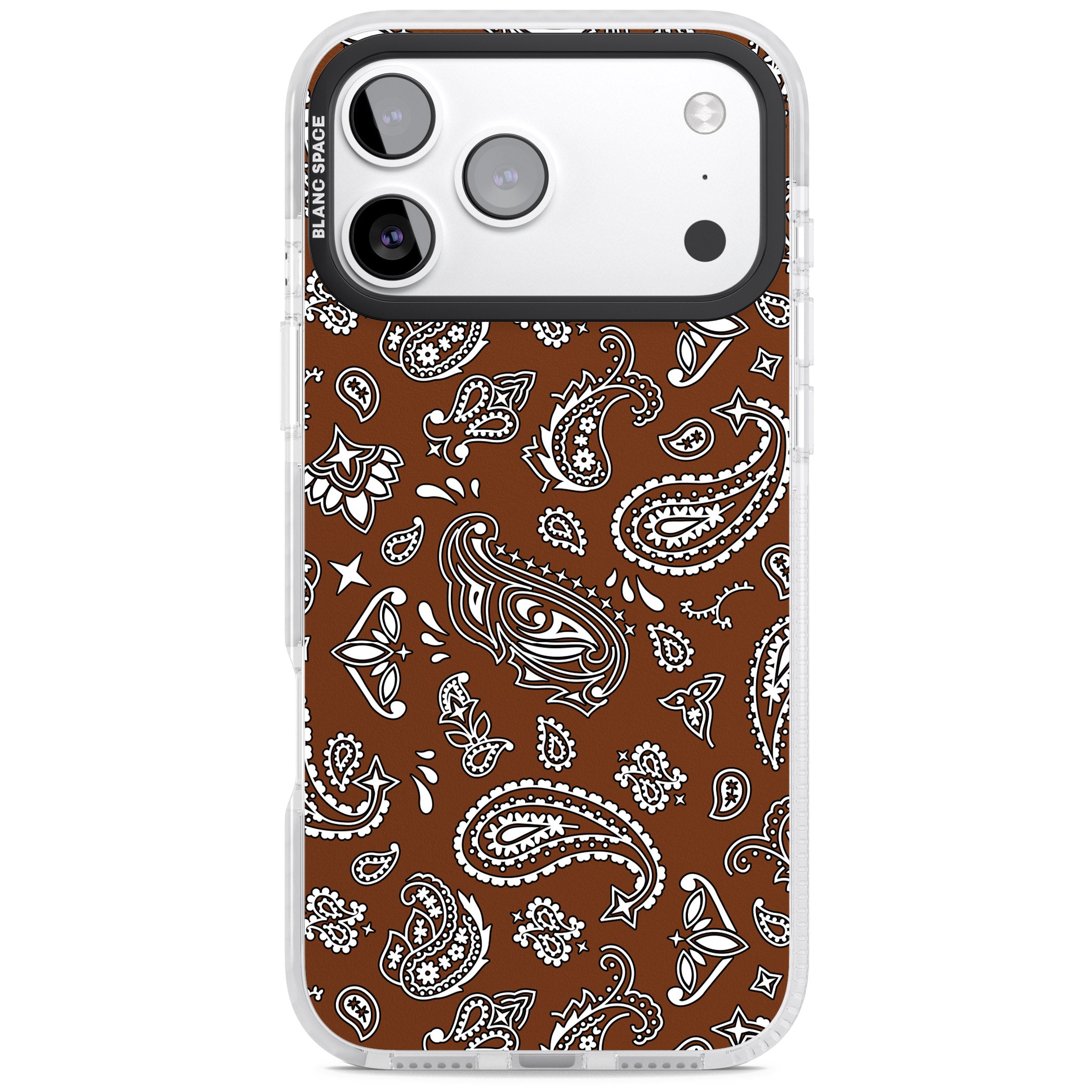 Brown Bandana iPhone 17 Pro Impact Clear Phone Case