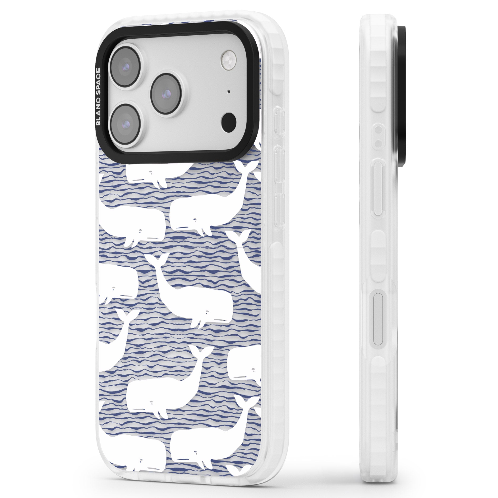 Whale Wave iPhone 17 Pro Impact Clear Phone Case Side Profile