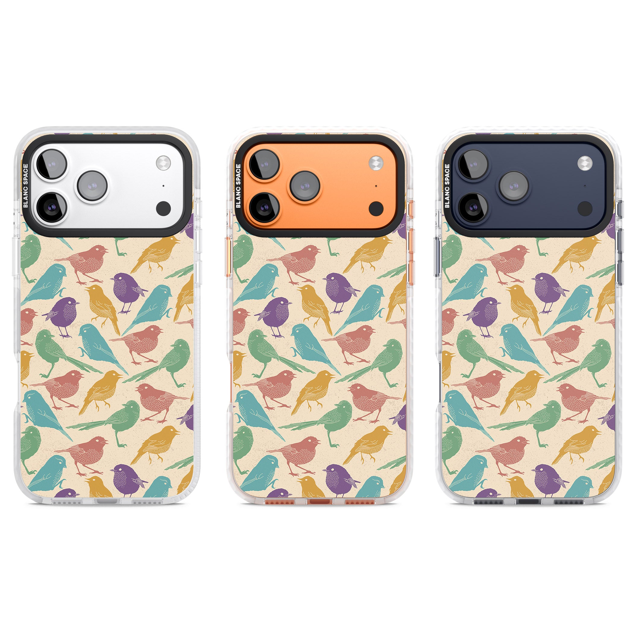 Colorful Feathered Friends iPhone 17 Pro Impact Clear Phone Case APT Impact Protection