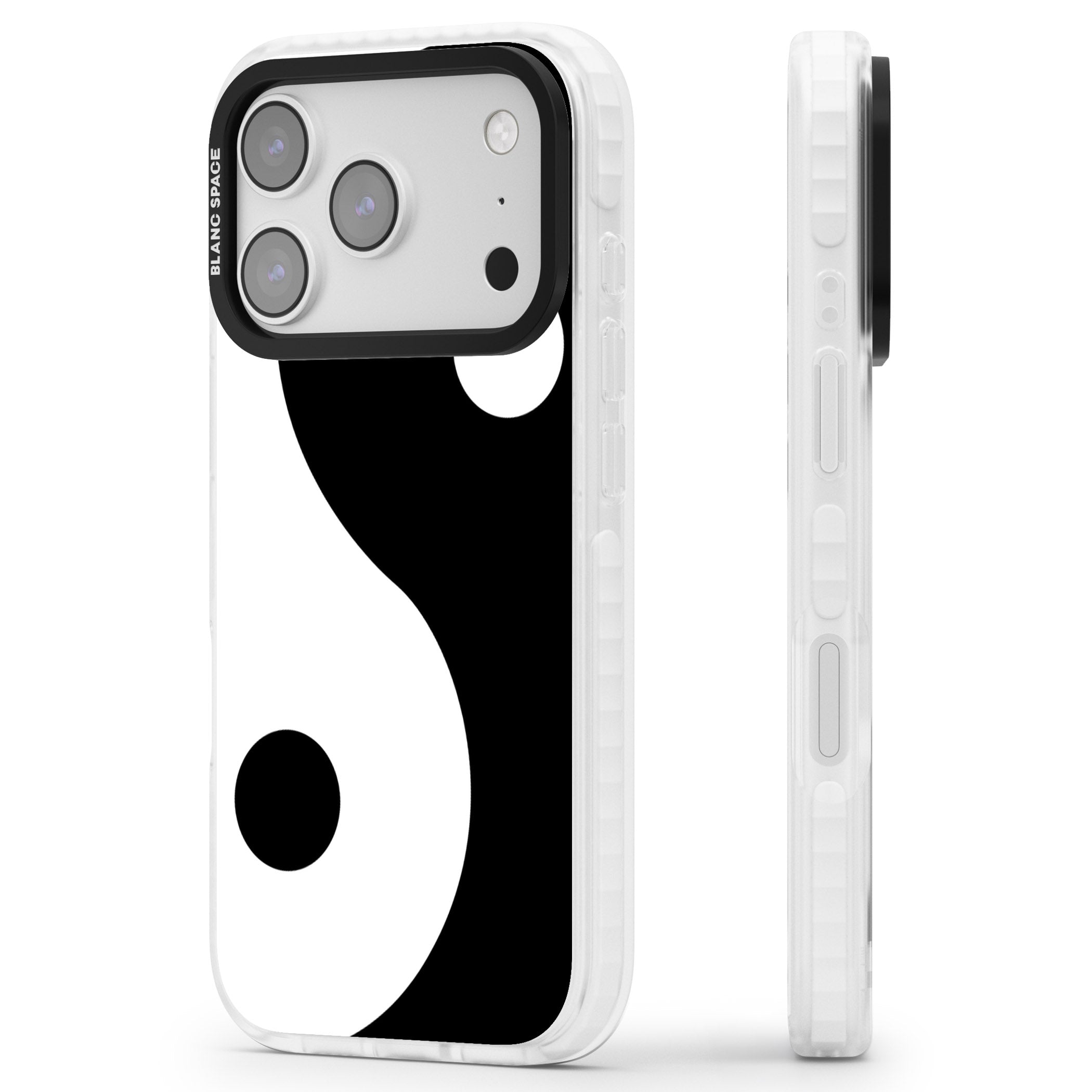Large Yin Yang iPhone 17 Pro Impact Clear Phone Case Side Profile
