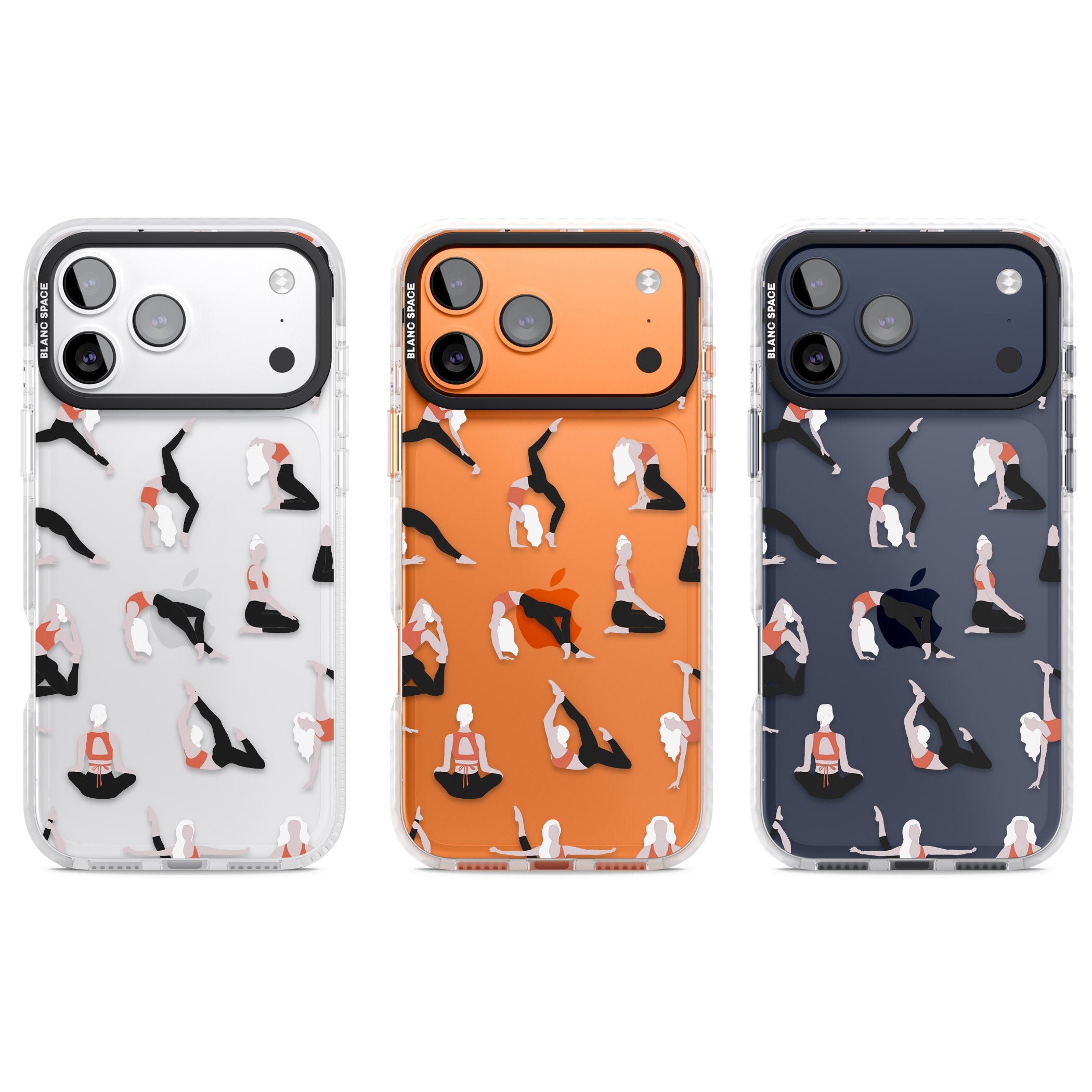 Yoga Poses Clear iPhone 17 Pro Impact Clear Phone Case APT Impact Protection