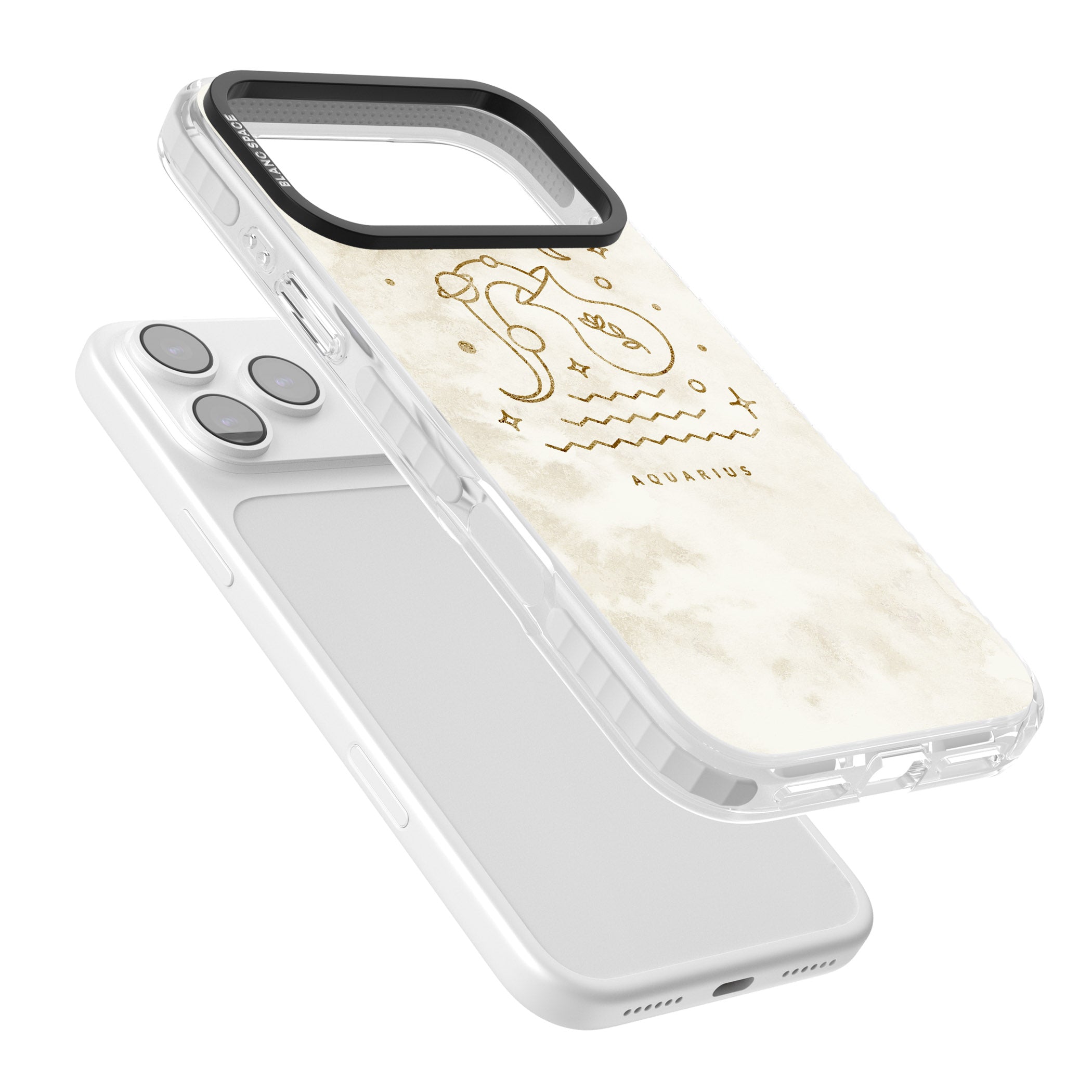 Aquarius Golden Emblem iPhone 17 Pro Impact Clear Phone Case Colours